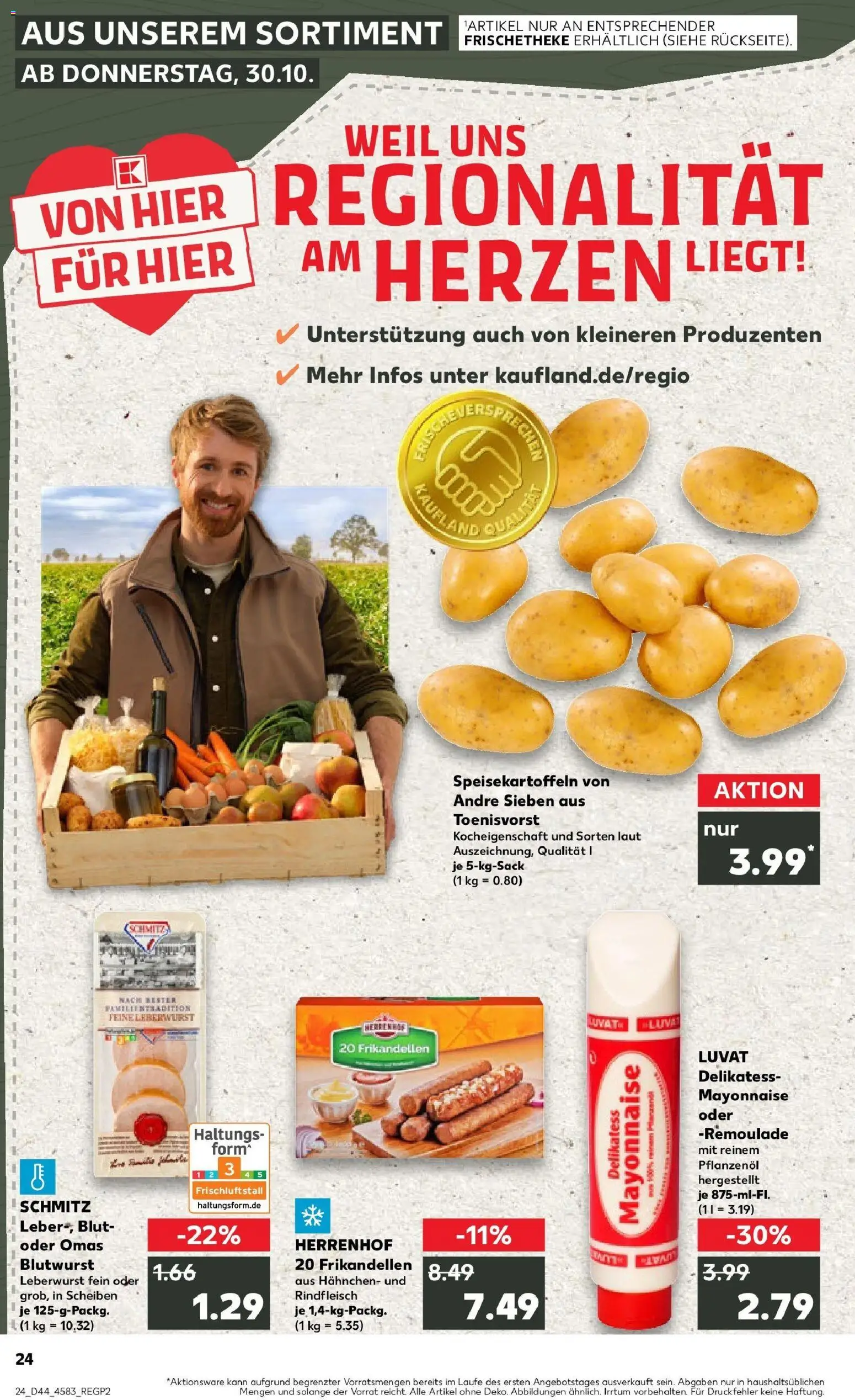 Kaufland prospekt Moers	 – gültig ab 30.10.2025 | Seite: 24 | Produkte: Hahnchen, Mayonnaise, Rindfleisch