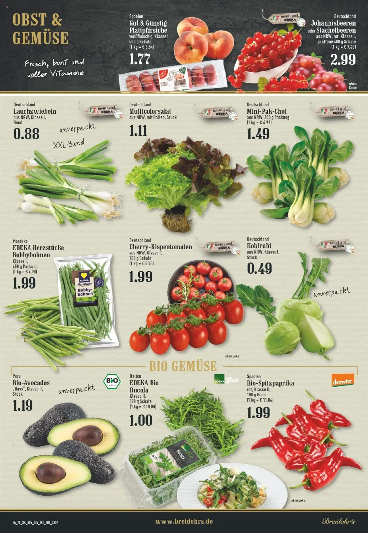 Edeka prospekt Hilden	 - gültig ab dem 22.06.2025 | Seite: 5 | Produkte: Rucola, Kohlrabi, Avocado, Obst