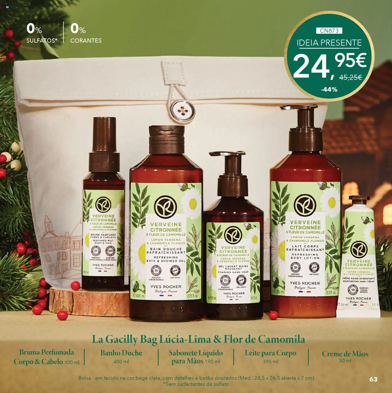 Yves Rocher Natal │ válido de 17.10.2025 | Página: 63 | Produtos: Sabonete líquido, Sabonete, Leite, Banho