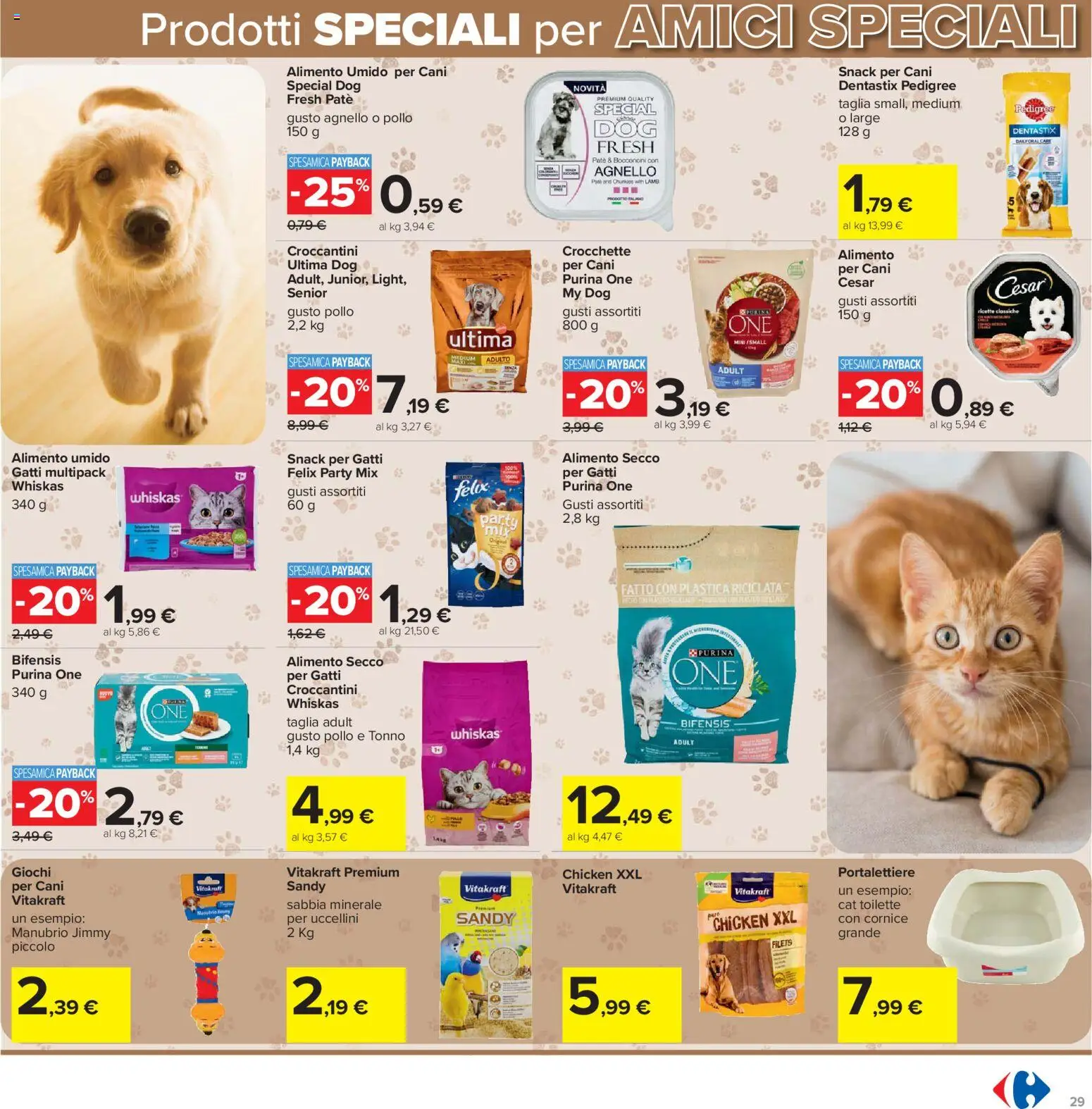 Volantino Carrefour del 17.11.2025 | Pagina: 29 | Prodotti: Paté, Crocchette, Tonno, Agnello