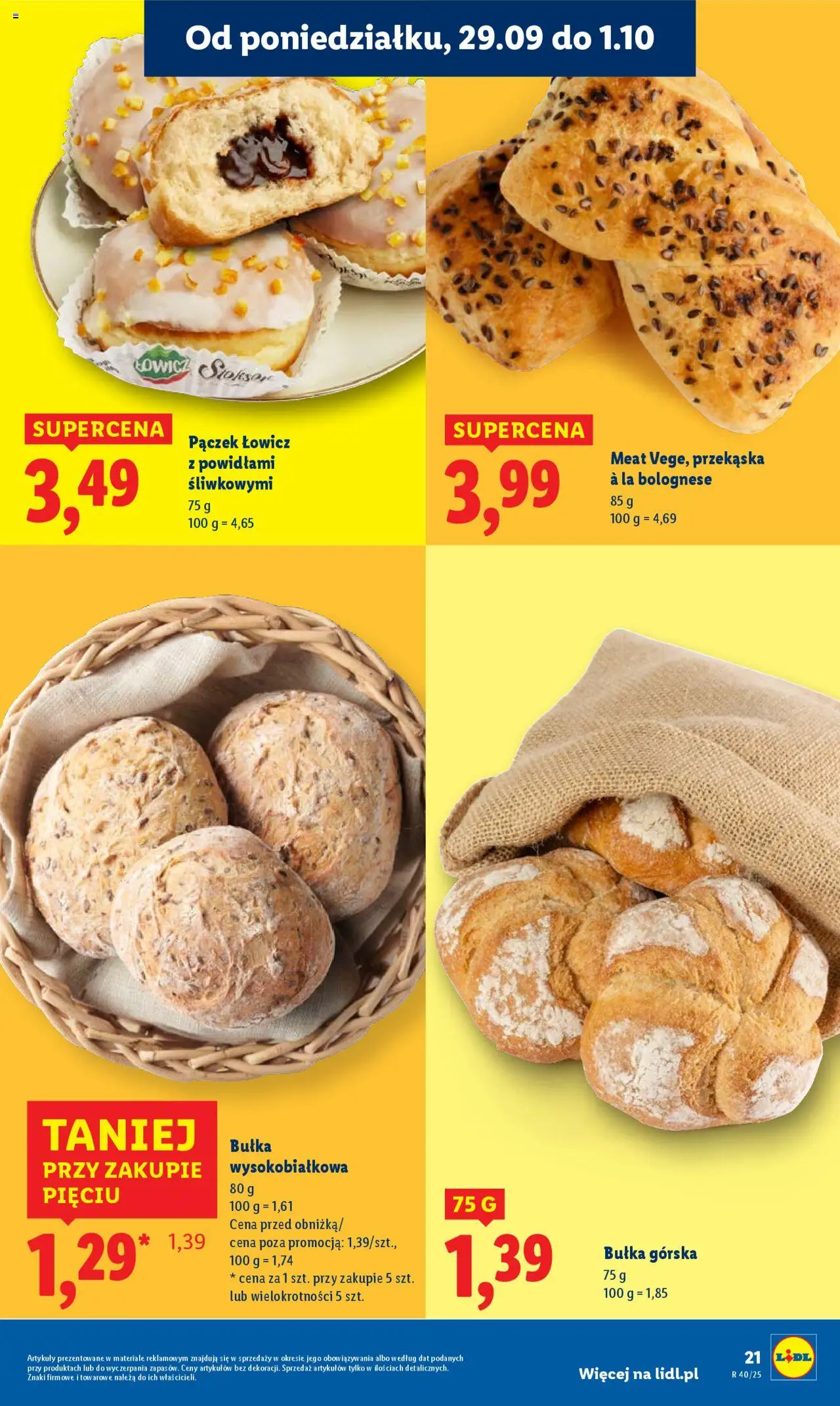 Lidl Gazetka od 29.09.2025 | Strona: 23 | Produkty: Bułka, Donut