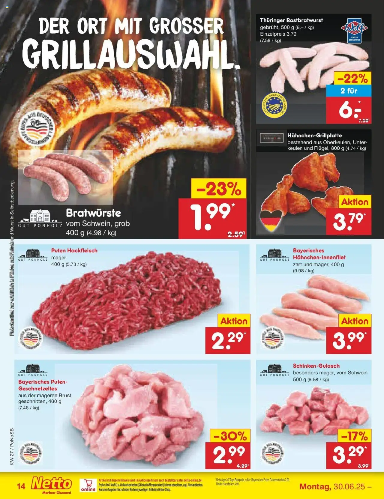 Netto Marken-Discount prospekt Amberg	 - gültig ab dem 29.06.2025 | Seite: 16 | Produkte: Wurst, Fleisch, Hackfleisch