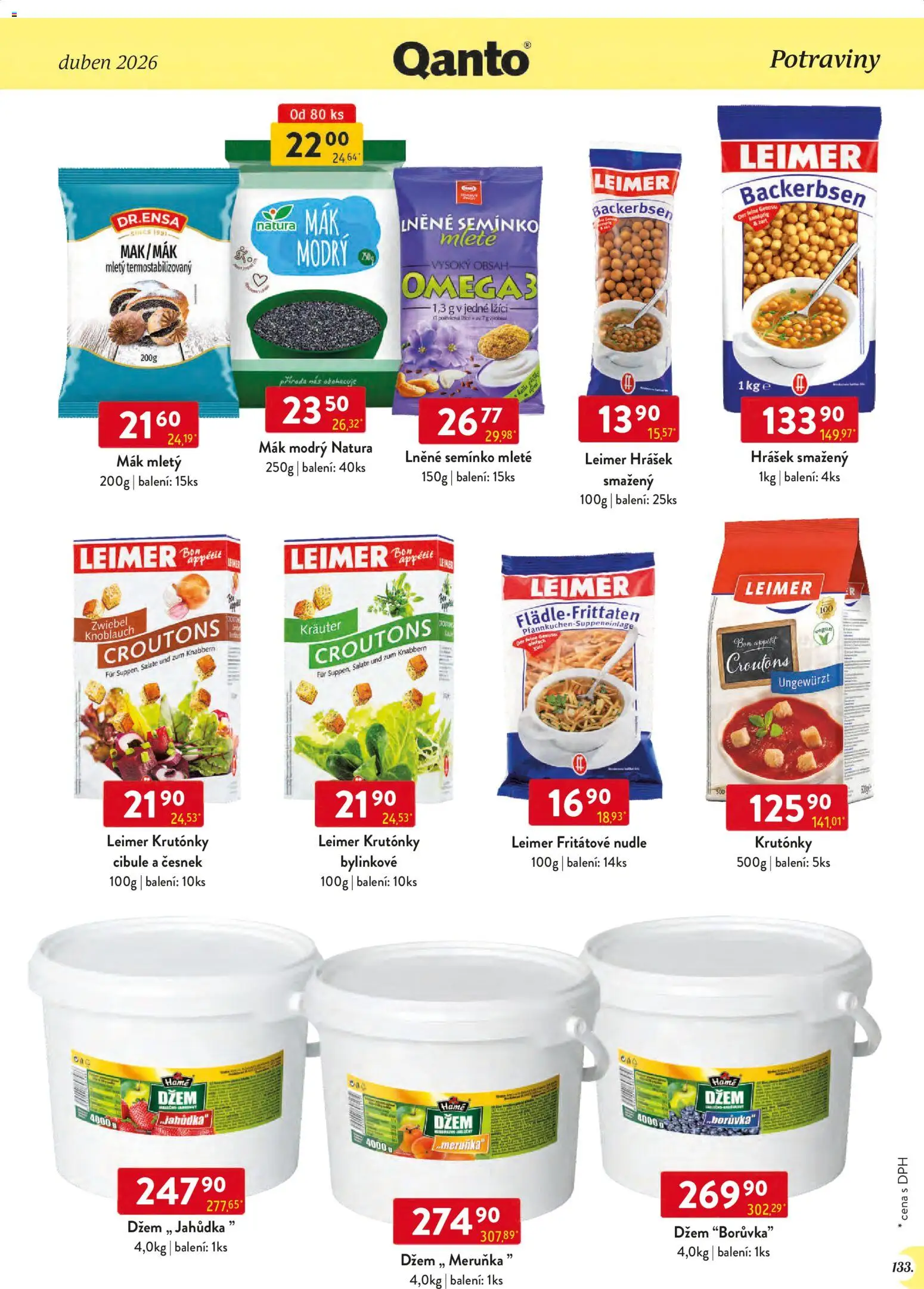 Astur & Qanto leták - Velkoobchod 04/2026 od 01.04.2026 | Strana: 133 | Produkty: Omega, Hrášek, Česnek, Nudle