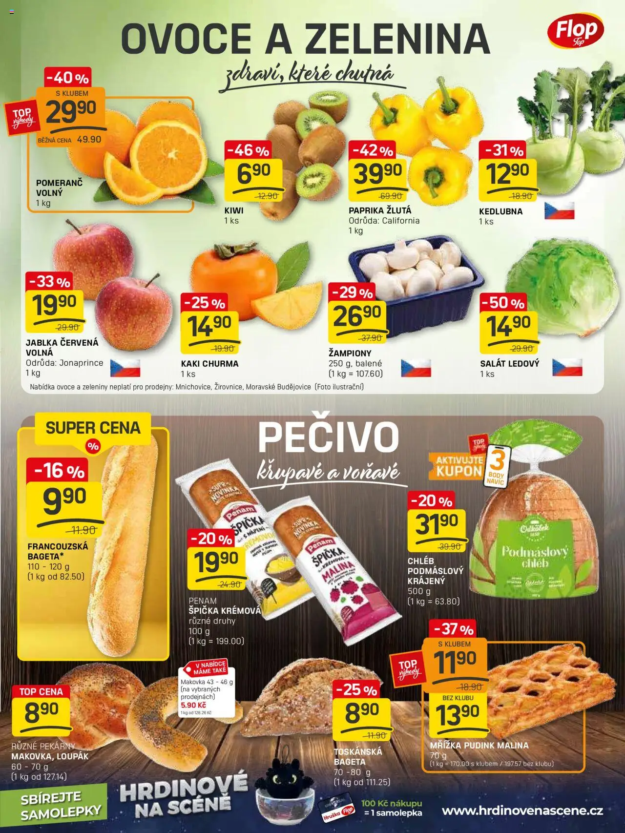 Flop leták - FlopTop od 15.10.2025 | Strana: 3 | Produkty: Kaki, Paprika, Bageta, Kedlubna