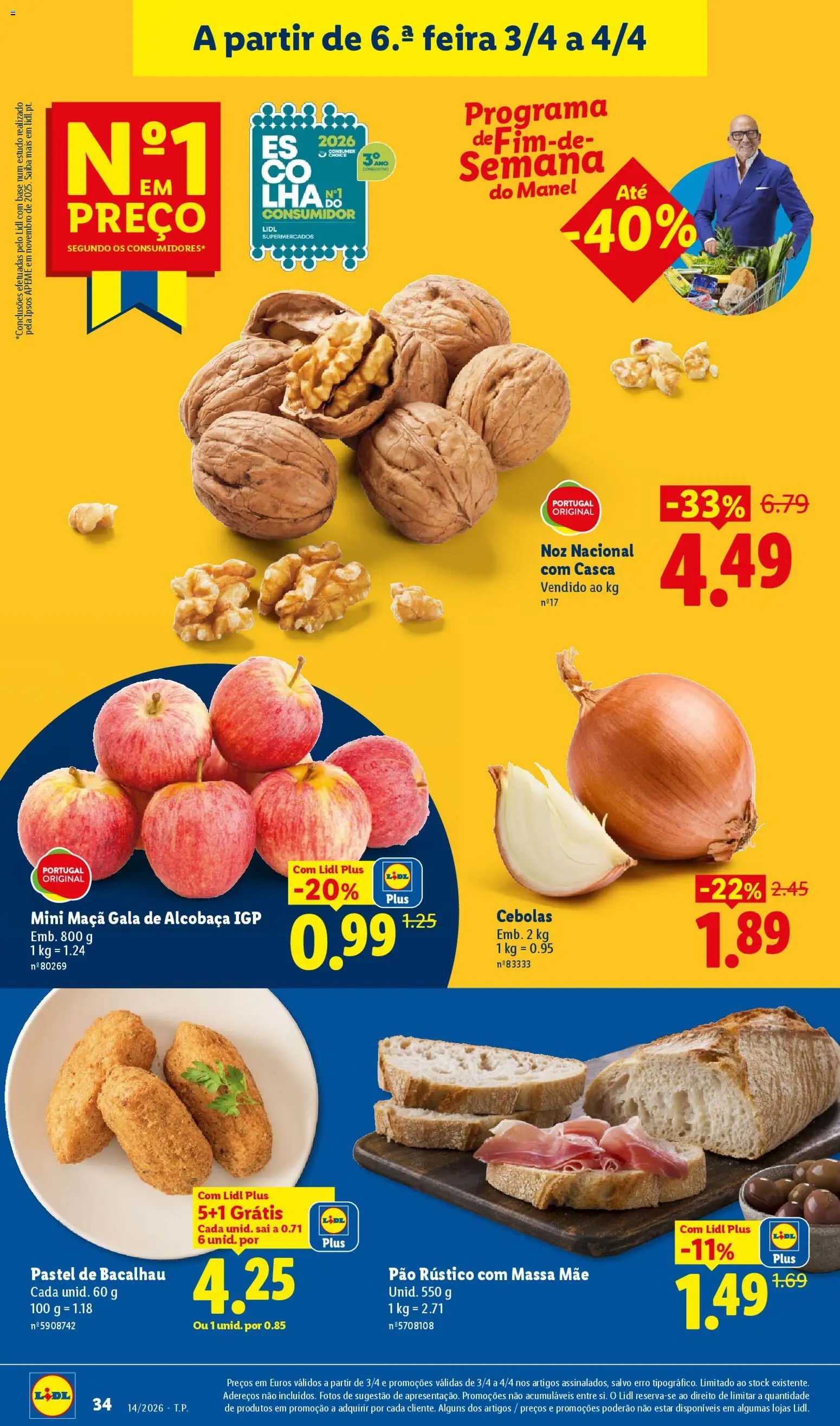 Lidl folheto │ válido de 30.03.2026 | Página: 34 | Produtos: Base, Pão, Maça, Massa