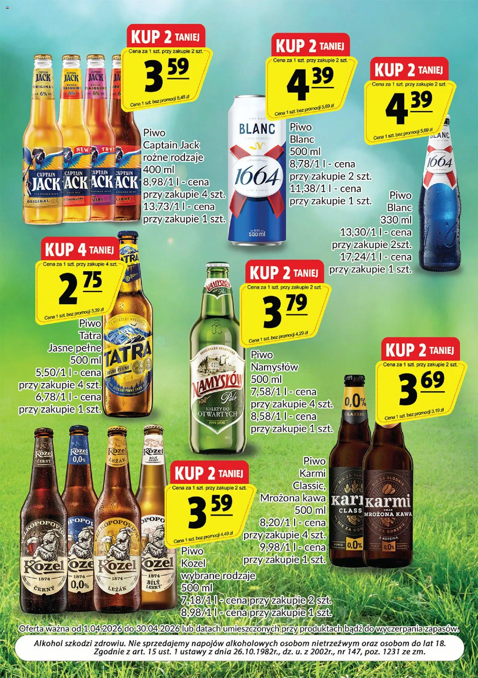 Prim Market gazetka - Oferta alkoholowa od 01.04.2026 | Strona: 9 | Produkty: Leżak, Kawa, Piwo, Alkohol