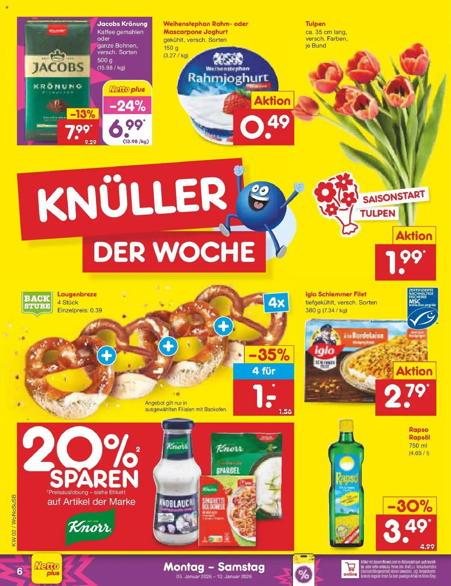 Netto Marken-Discount prospekt Rodgau	 – gültig ab 05.01.2026 | Seite: 6 | Produkte: Kaffee, Rapsöl, Knorr, Rapso rapsol