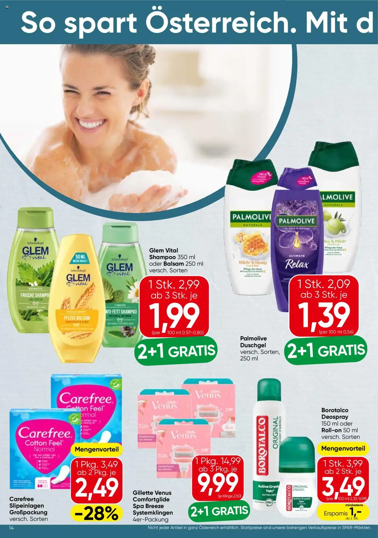 Spar Flugblatt - Salzburg gültig ab 04.09.2025 | Seite: 14 | Produkte: Shampoo, Duschgel