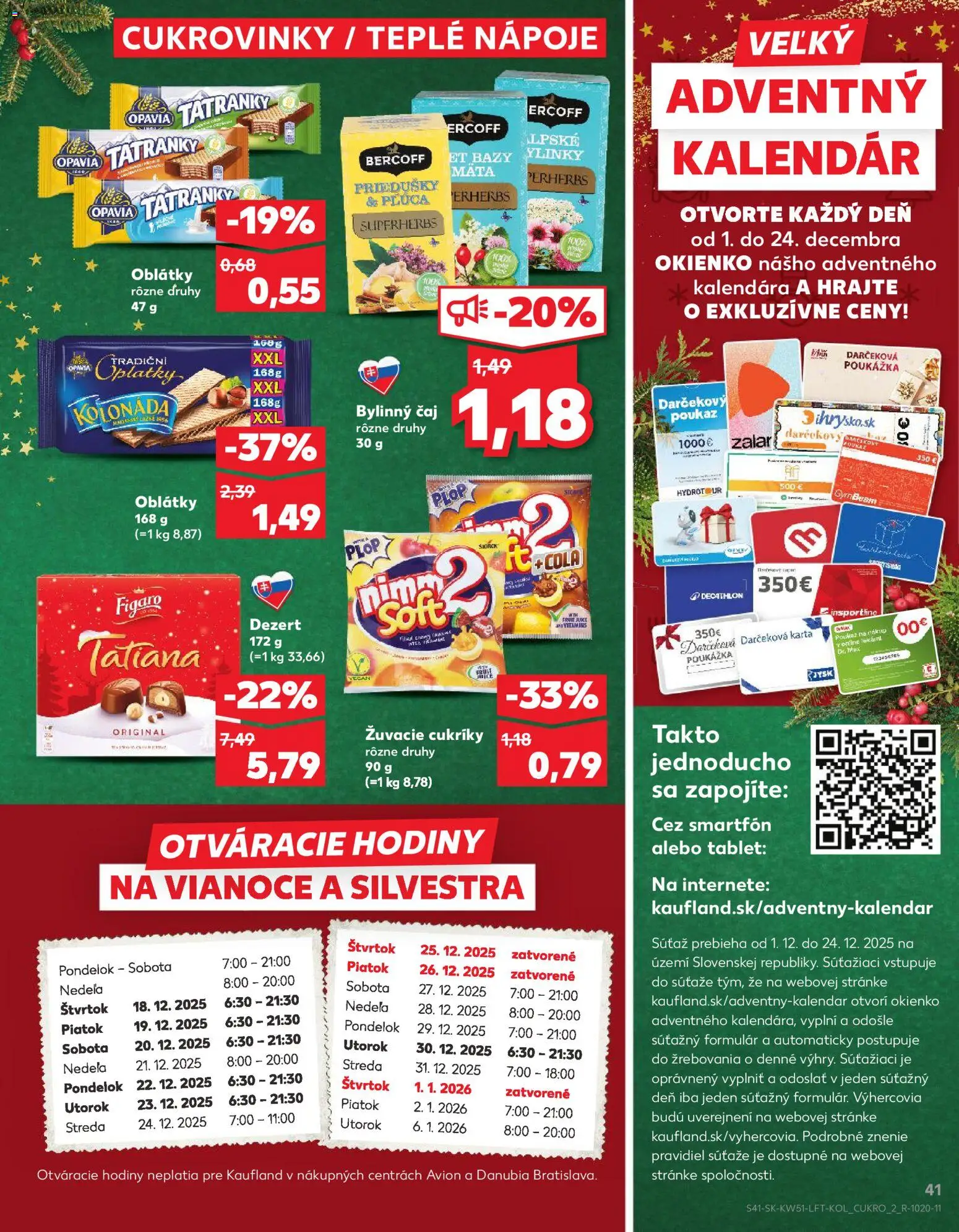 Nové Kaufland akcie – leták je platný od 18.12.2025 | Strana: 41 | Produkty: Hodiny, Tablet, Čaj, Cukríky