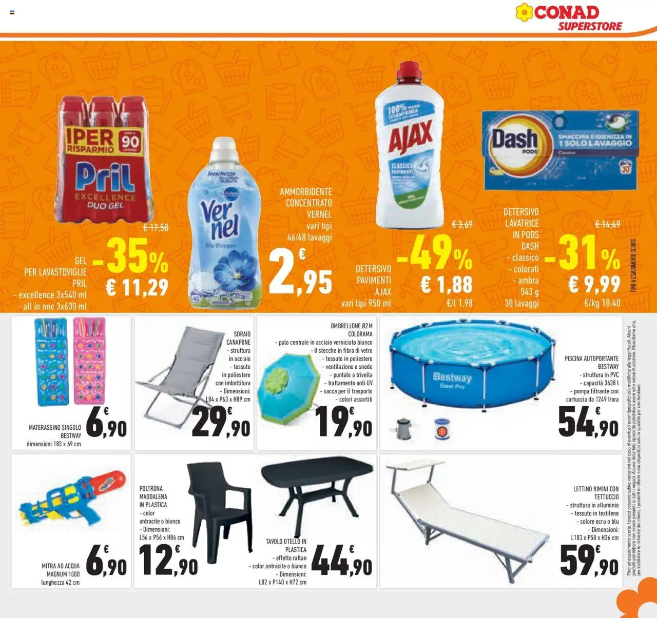 Volantino Conad del 04.06.2025 | Pagina: 33 | Prodotti: Sdraio, Acqua, Lettino, Alluminio