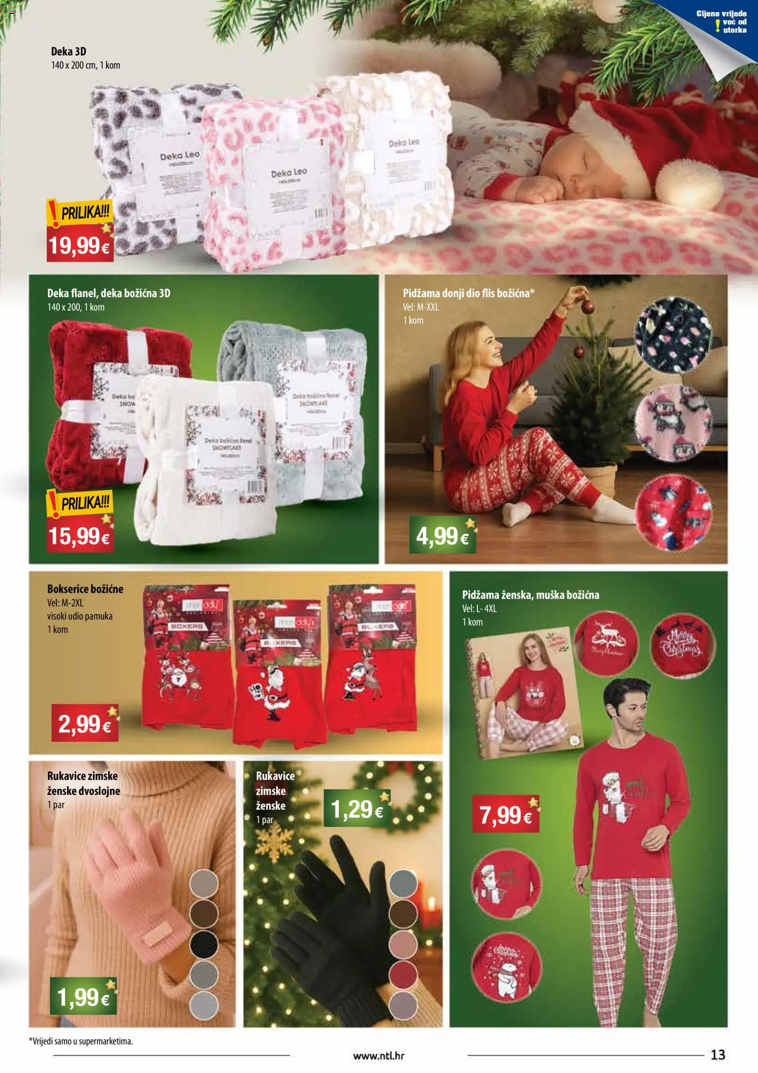 NTL katalog | vrijedi od 03.12.2025 | Stranica: 13 | Proizvodi: Pidžama, Bokserice, Rukavice, Deka