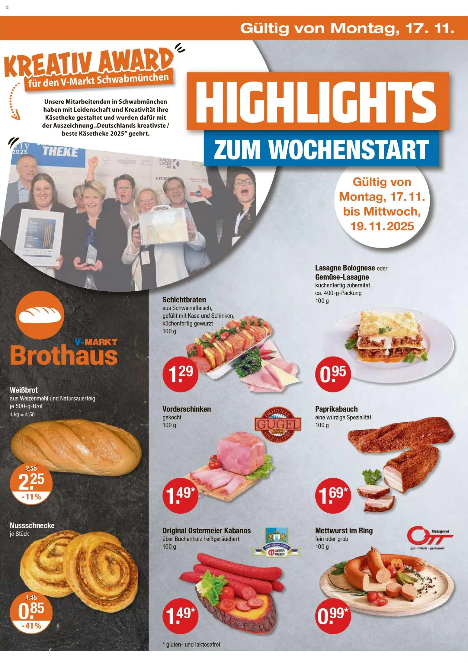 V-Markt - Schwaben / Oberbayern – gültig ab 13.11.2025 | Seite: 22 | Produkte: Käse, Theke, Weizenmehl