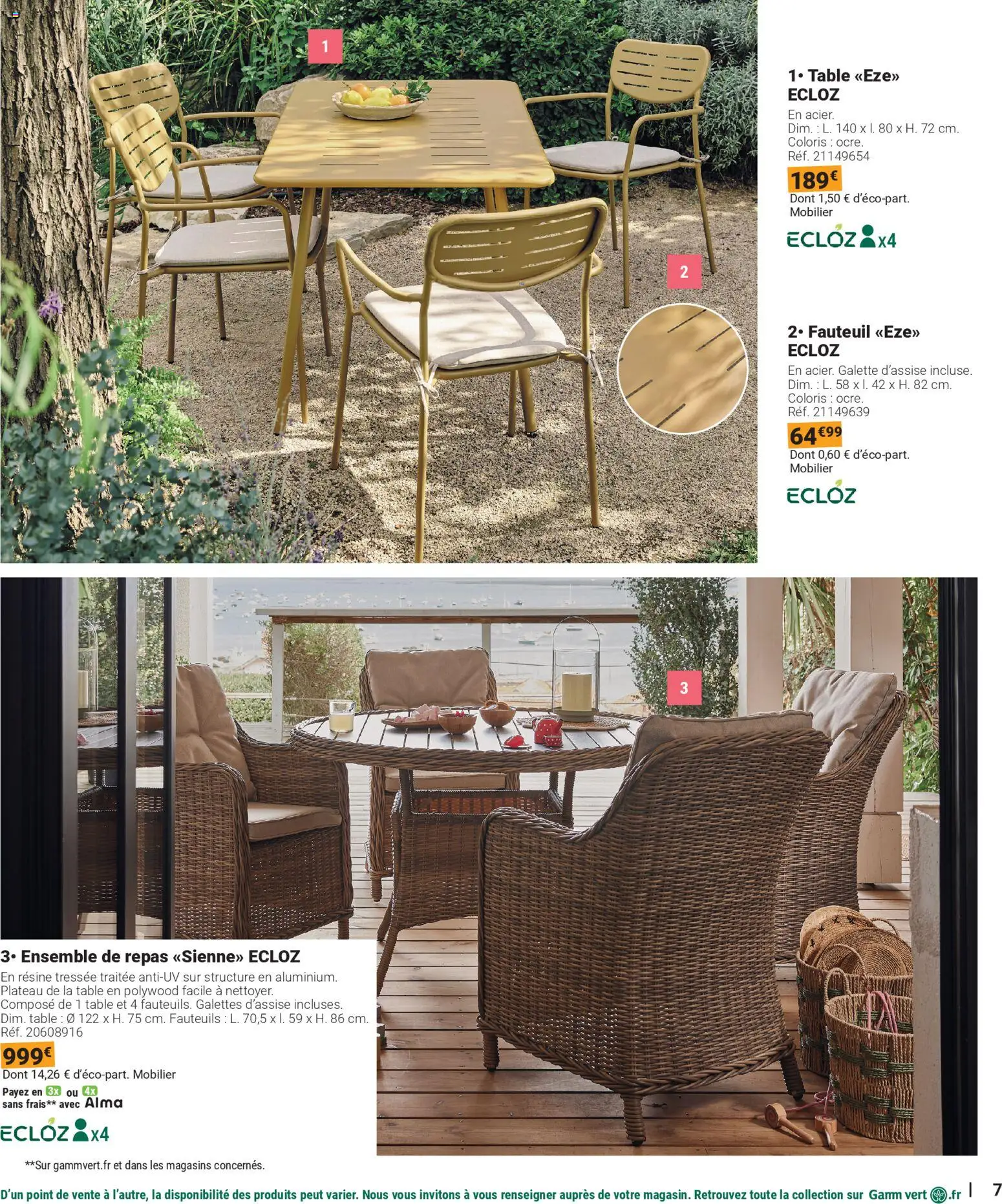 {H1} | Page: 7 | Produits: Plateau, Fauteuil, Table