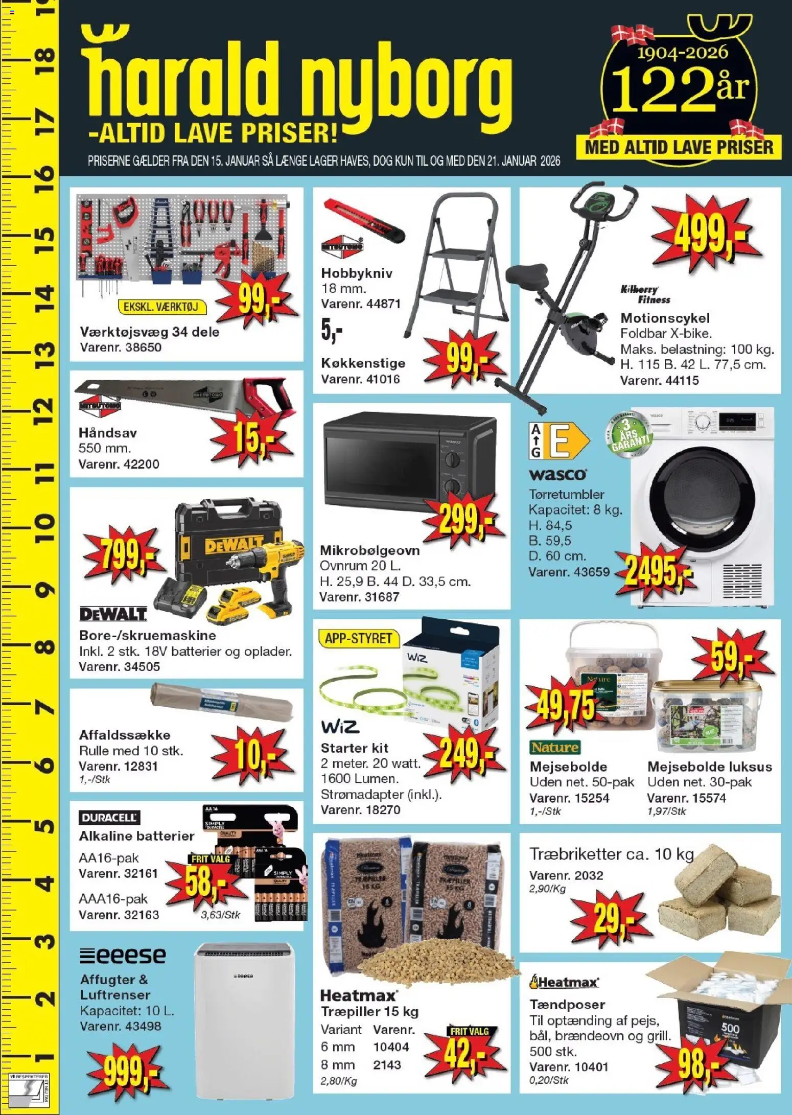 Harald Nyborg tilbudsavis – gyldig fra 15.01.2026 | Side: 1 | Produkter: Batterier, Ure, Tørretumbler, Mikrobølgeovn