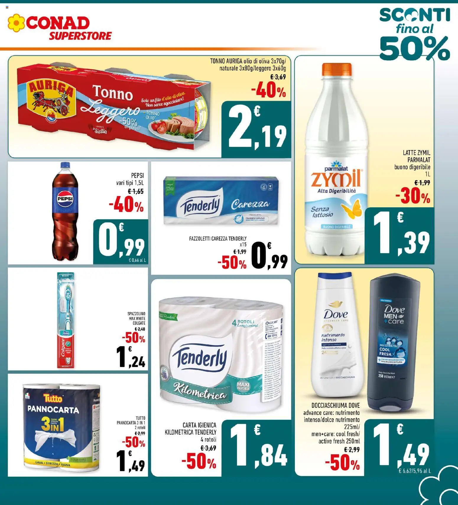 Volantino Conad del 02.01.2026 | Pagina: 3 | Prodotti: Spazzolino, Latte, Pepsi, Olio di Oliva