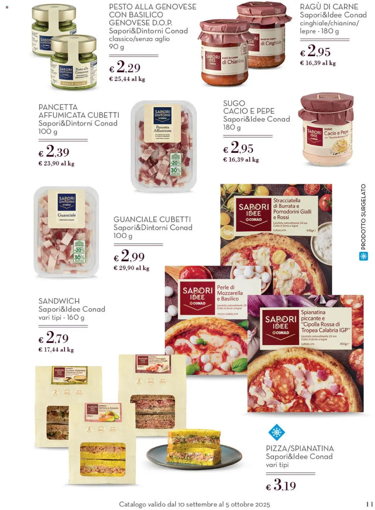 Volantino Conad del 10.09.2025 | Pagina: 11 | Prodotti: Speck, Pomodorini, Sugo, Burrata