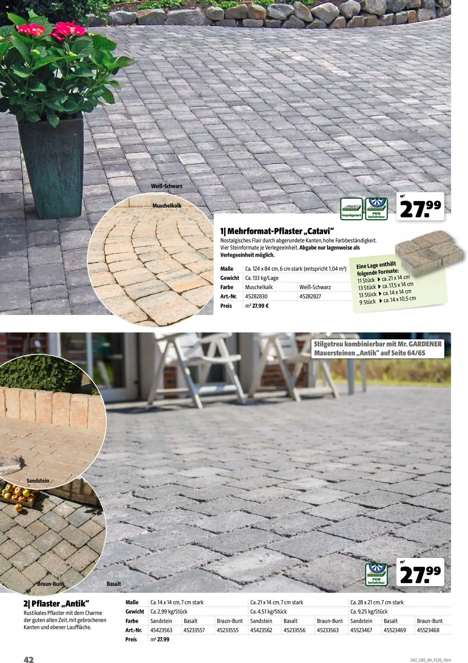 Hagebau Gartenbaustoffsortiment – gültig ab 02.03.2026 | Seite: 42 | Produkte: Gewicht