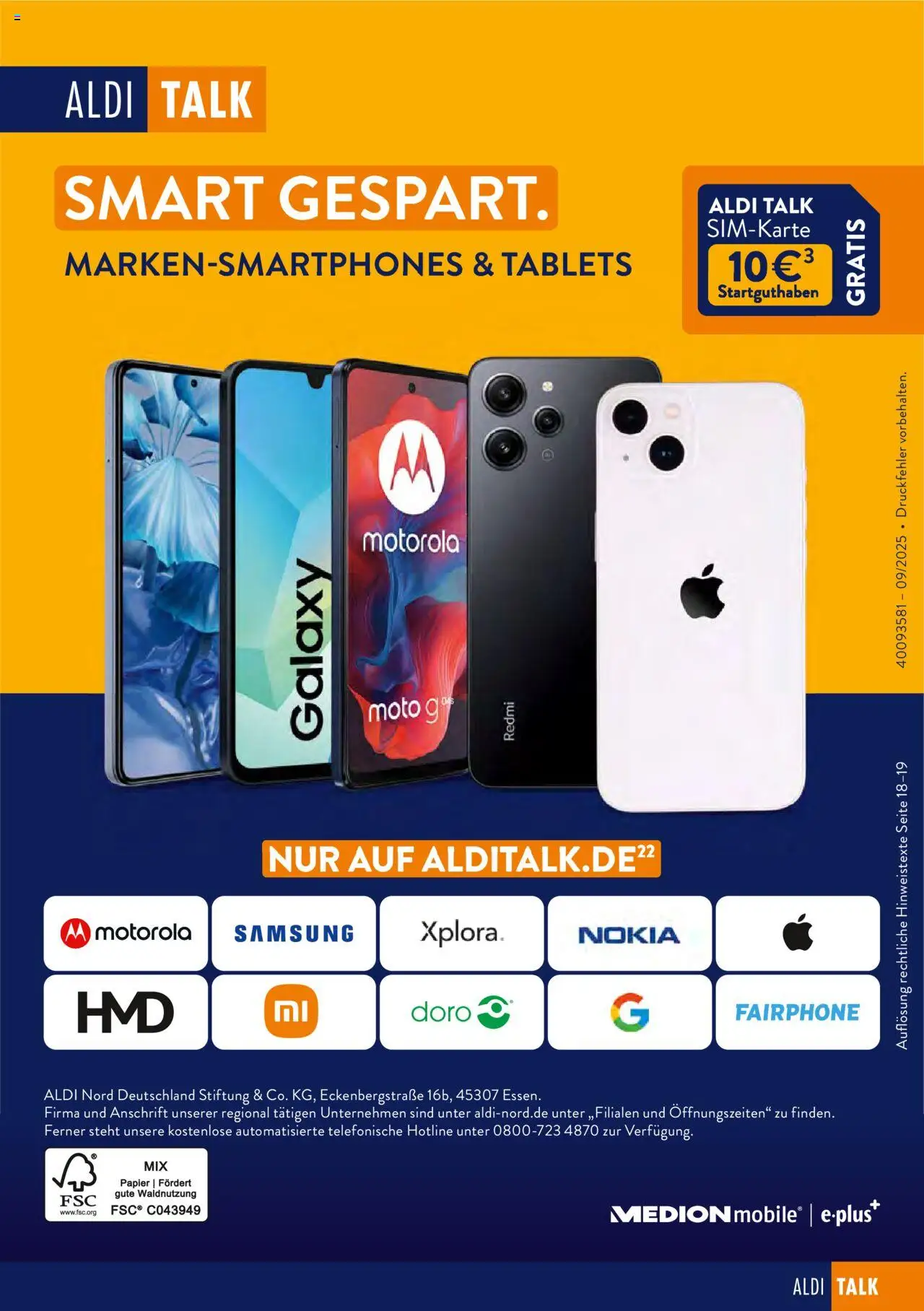 Aldi Talk – gültig ab 19.09.2025 | Seite: 20 | Produkte: Nokia, Samsung