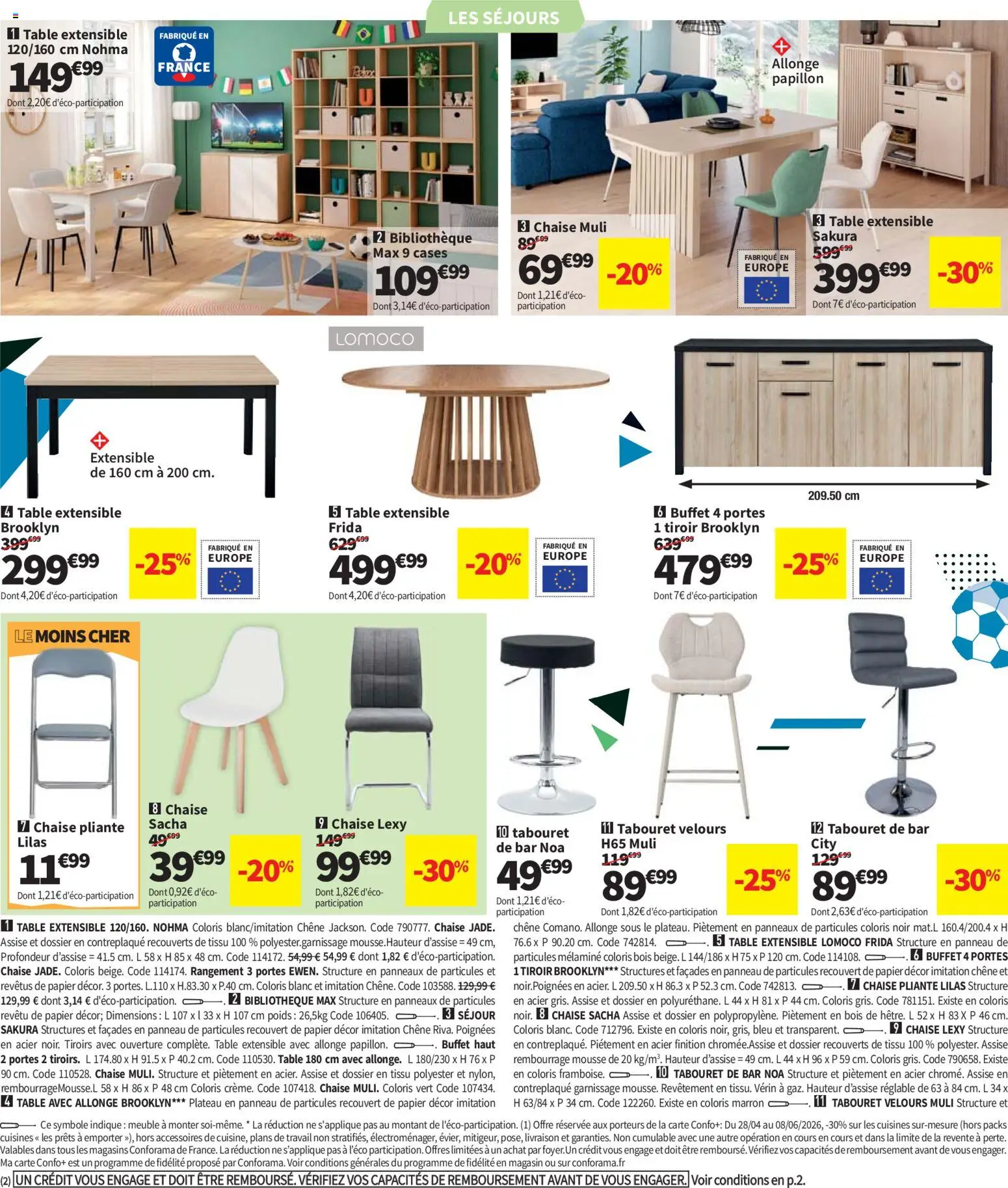 {H1} | Page: 16 | Produits: Plateau, Chaise pliante, Poignées, Portes