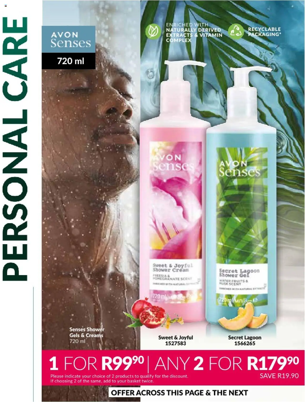AVON Catalogue  │ valid from 01.08.2025 | Page: 150 | Products: Shower, Cream, Shower gel, Water