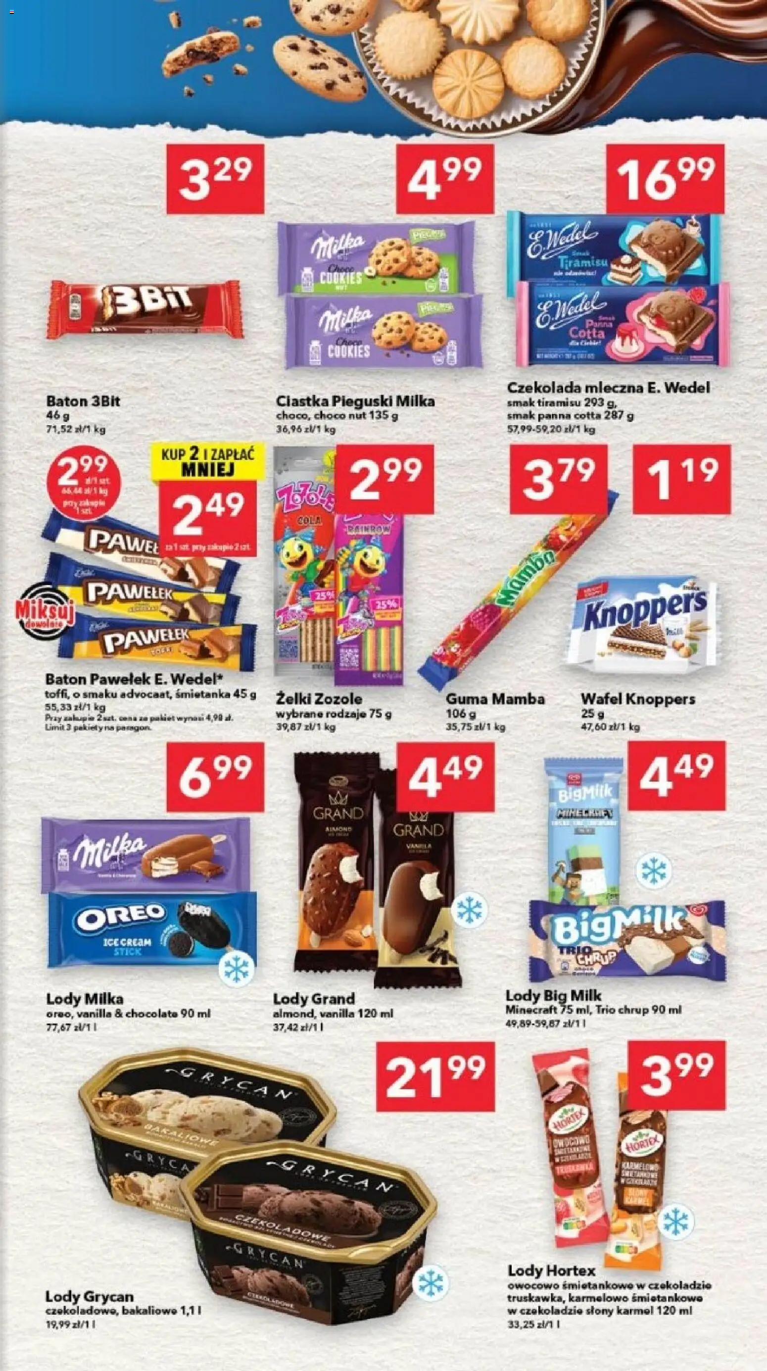 Lewiatan gazetka - Gdańsk od 09.04.2026 | Strona: 5 | Produkty: Lody Grycan, Tiramisu, Baton, Ciastka