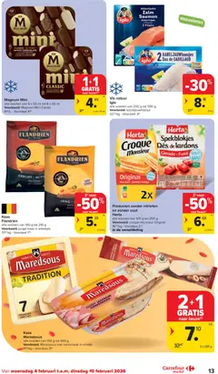 Carrefour market folder week 6 - Voorbeeld van een folder van Carrefour market, geldig van 04.02.2026 | Pagina: 13 | Producten: Ham, Zalm, Vis, Kaas