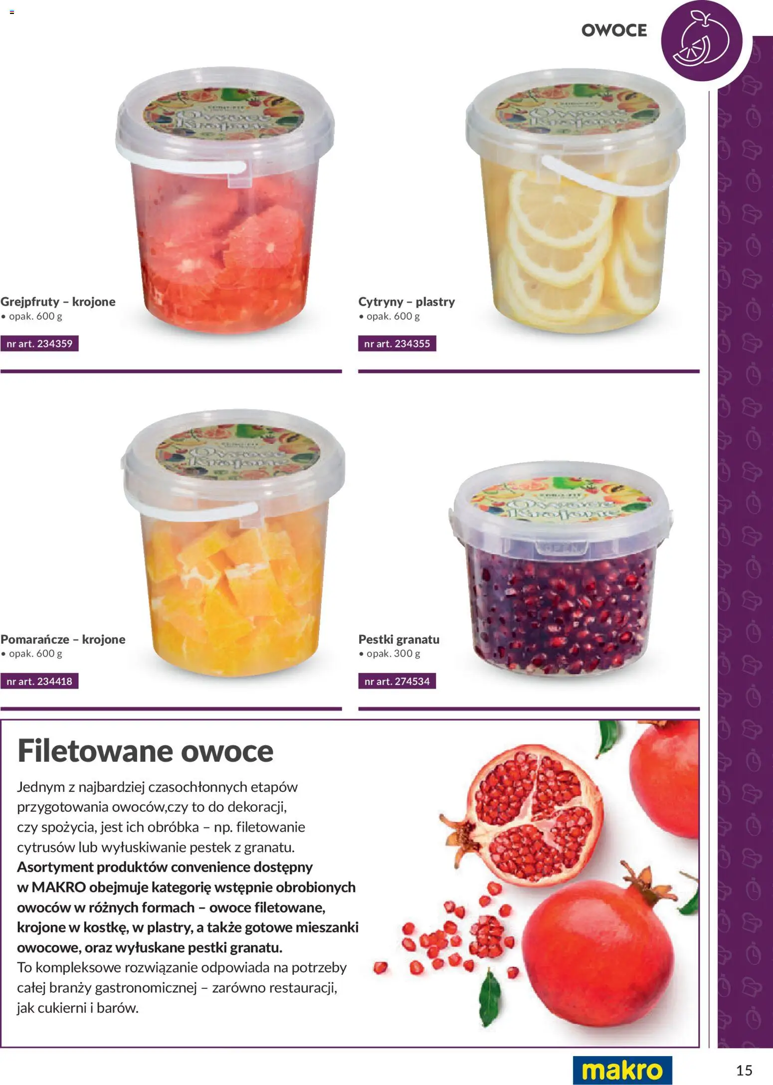 Makro Gazetka - Smart Chef Warzywa i Owoce od 01.01.2026 | Strona: 15 | Produkty: Cytryny, Pomarańcze, Owoce