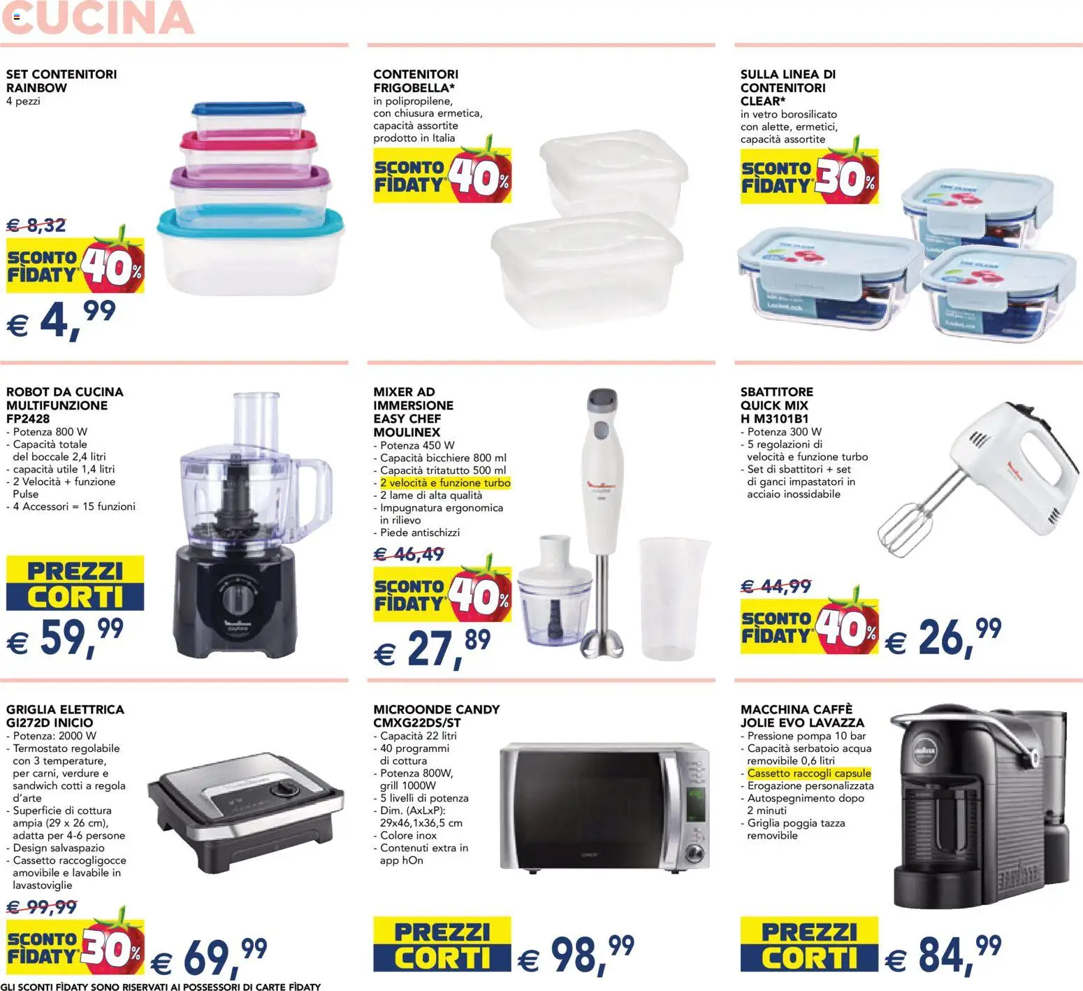 Volantino Esselunga S del 12.03.2026 | Pagina: 4 | Prodotti: Acqua, Lavastoviglie, Mixer, Robot da cucina