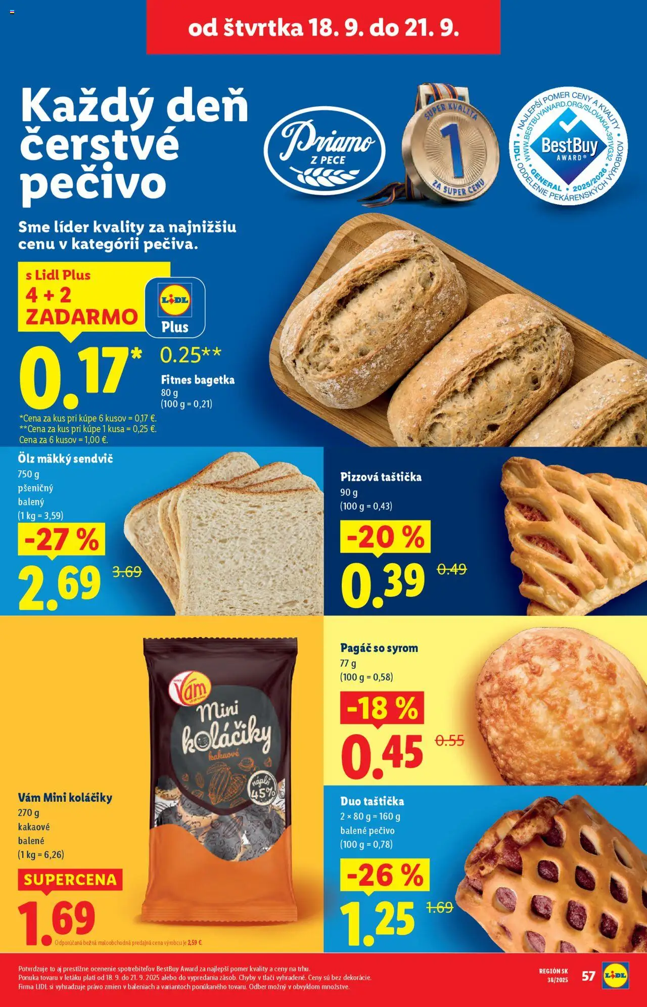 Nové Lidl akcie – leták je platný od 16.09.2025 | Strana: 75 | Produkty: Pizza, Sendvič