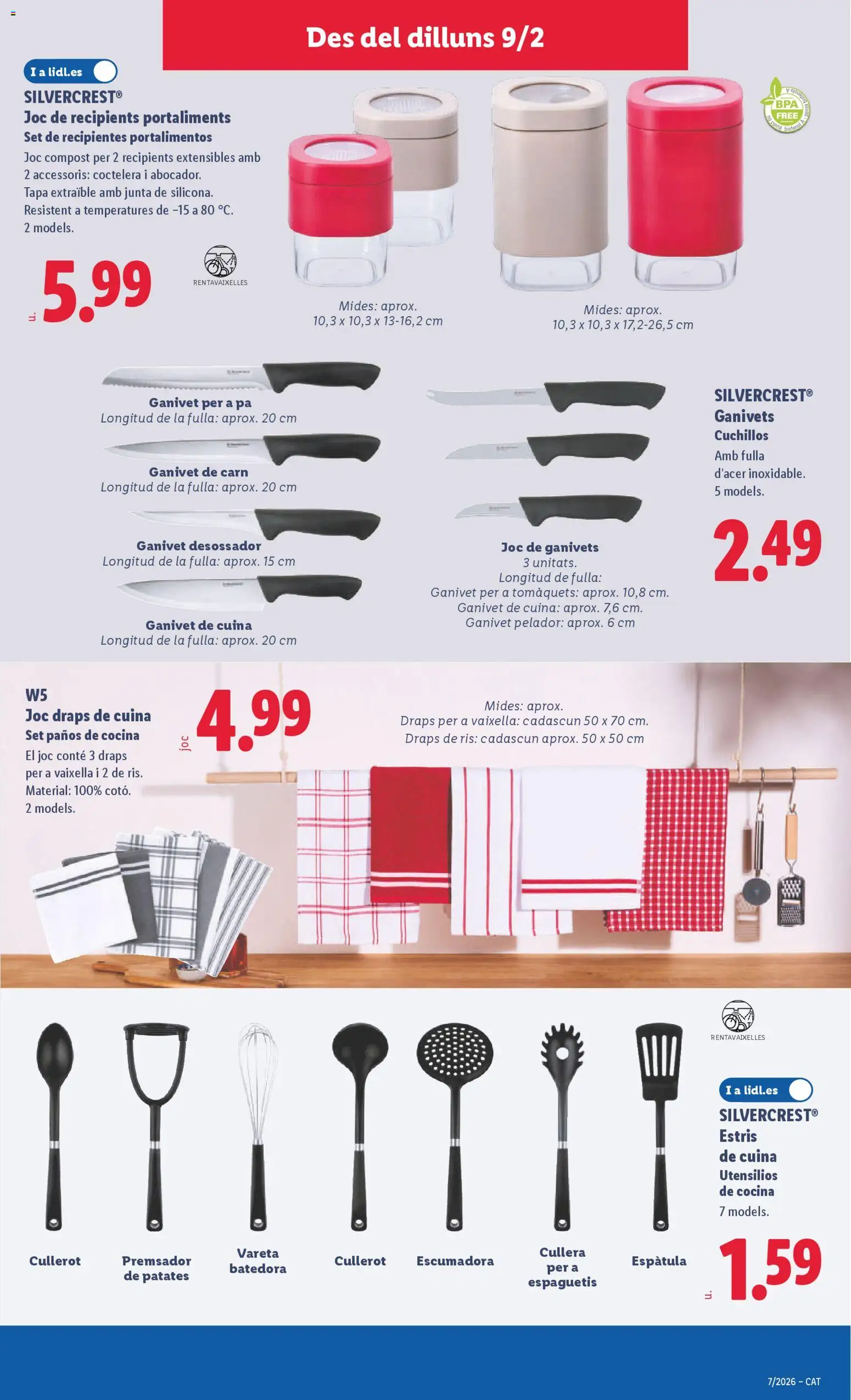 Lidl folleto de bazar │ válido desde el 09.02.2026 | Página: 9 | Productos: Cocina