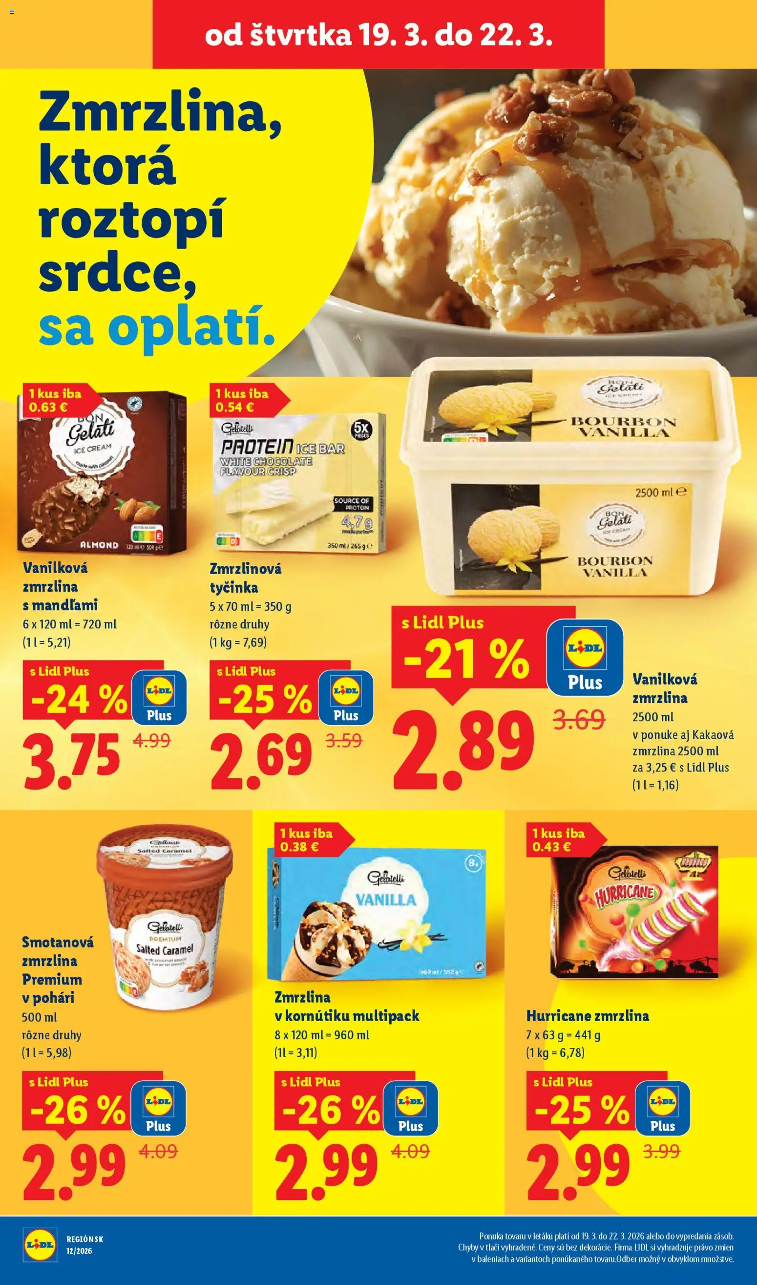 Nové Lidl akcie – leták je platný od 16.03.2026 | Strana: 93 | Produkty: Protein, Zmrzlina, Bourbon