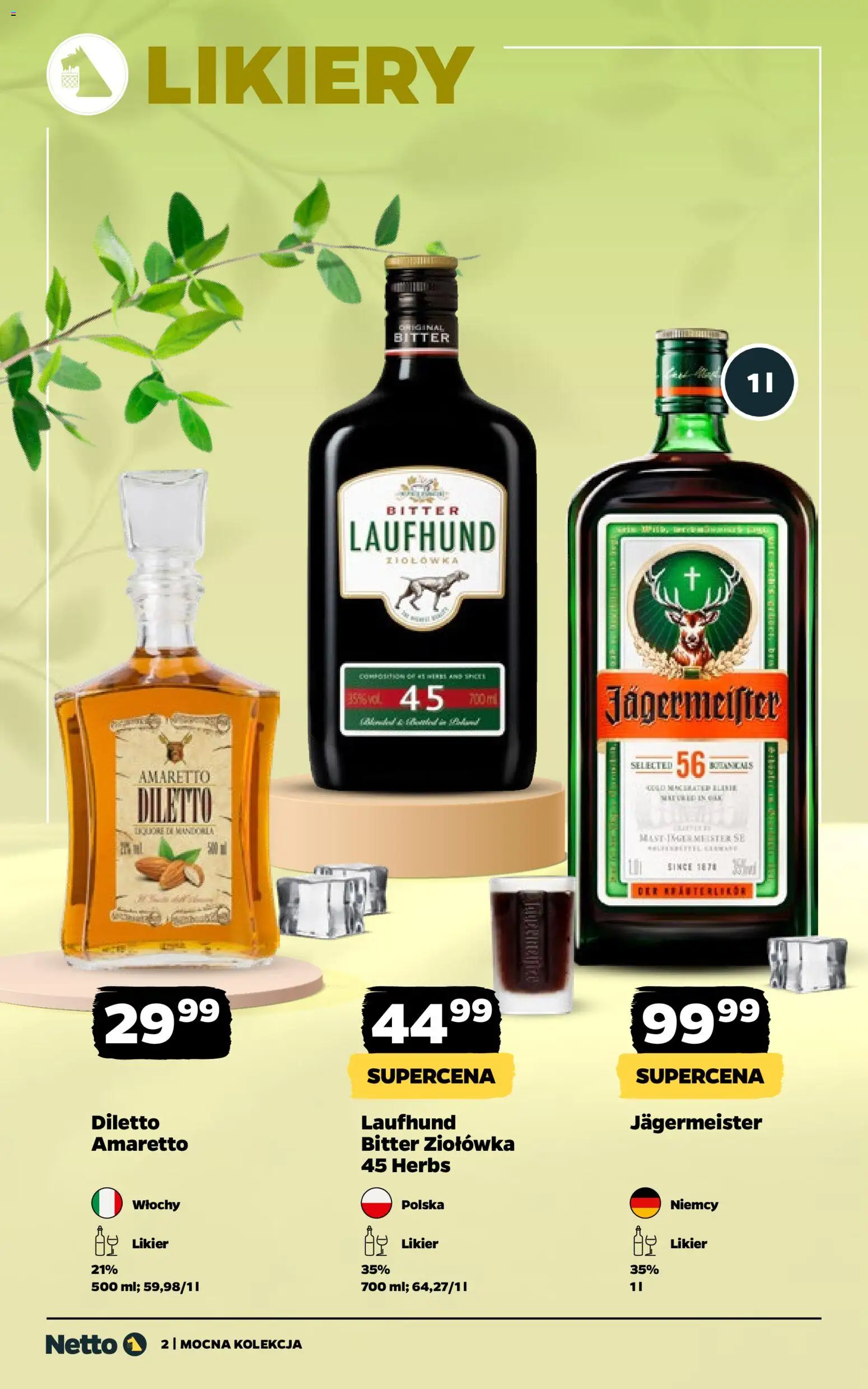 Netto gazetka - Alkohole mocne od 16.03.2026 | Strona: 2 | Produkty: Jagermeister, Amaretto