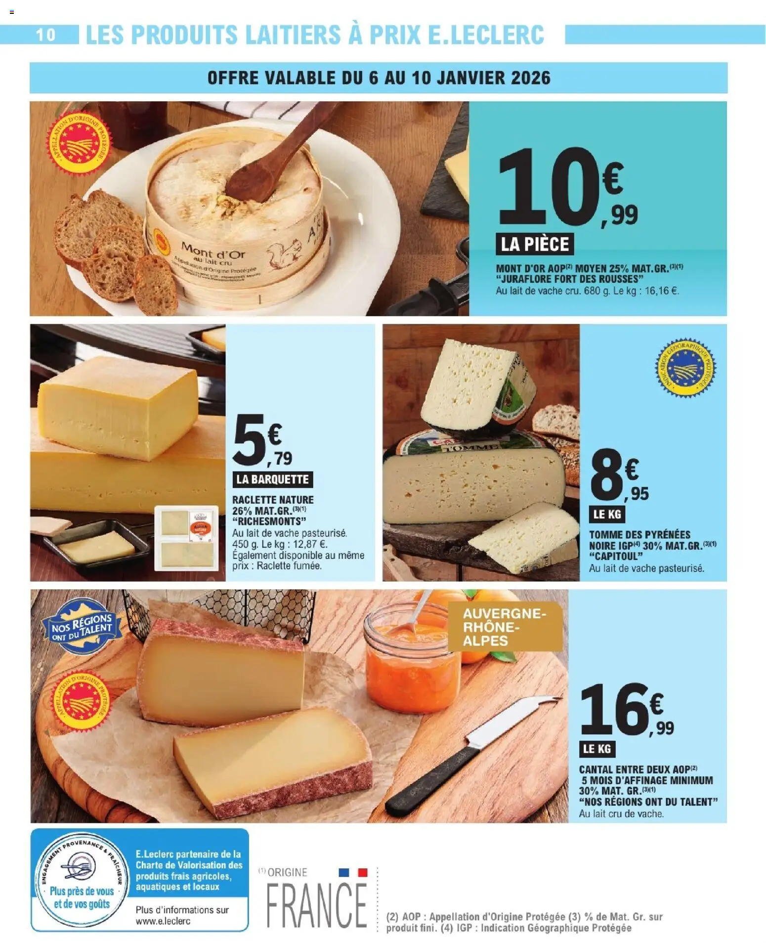 {H1} | Page: 10 | Produits: Raclette, Mont d'or, Lait