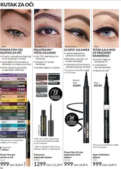 Power Stay gel olovka za oči, 24 sata* vodootporne boje koja se ne razmazuje i ne bledi. Super glatka, formula laka za blendanje, za smokey završnicu. Kreira odvažne, jasne linije za upečatljivu definiciju - pregled AVON kataloga - važi od 01.10.2025 | Strana: 52 | Proizvode: Ajlajner, Olovka za oči