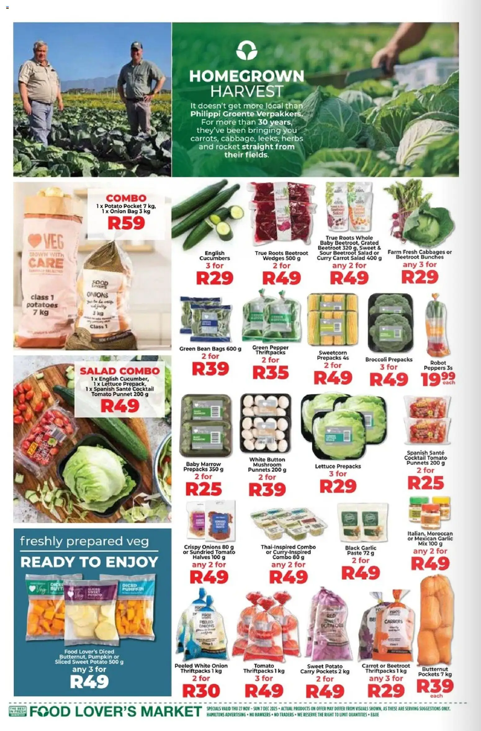 New Food Lover's Market catalogue – valid from 27.11.2025 | Page: 2 | Products: Cucumbers, Potatoes, Herbs, Lettuce