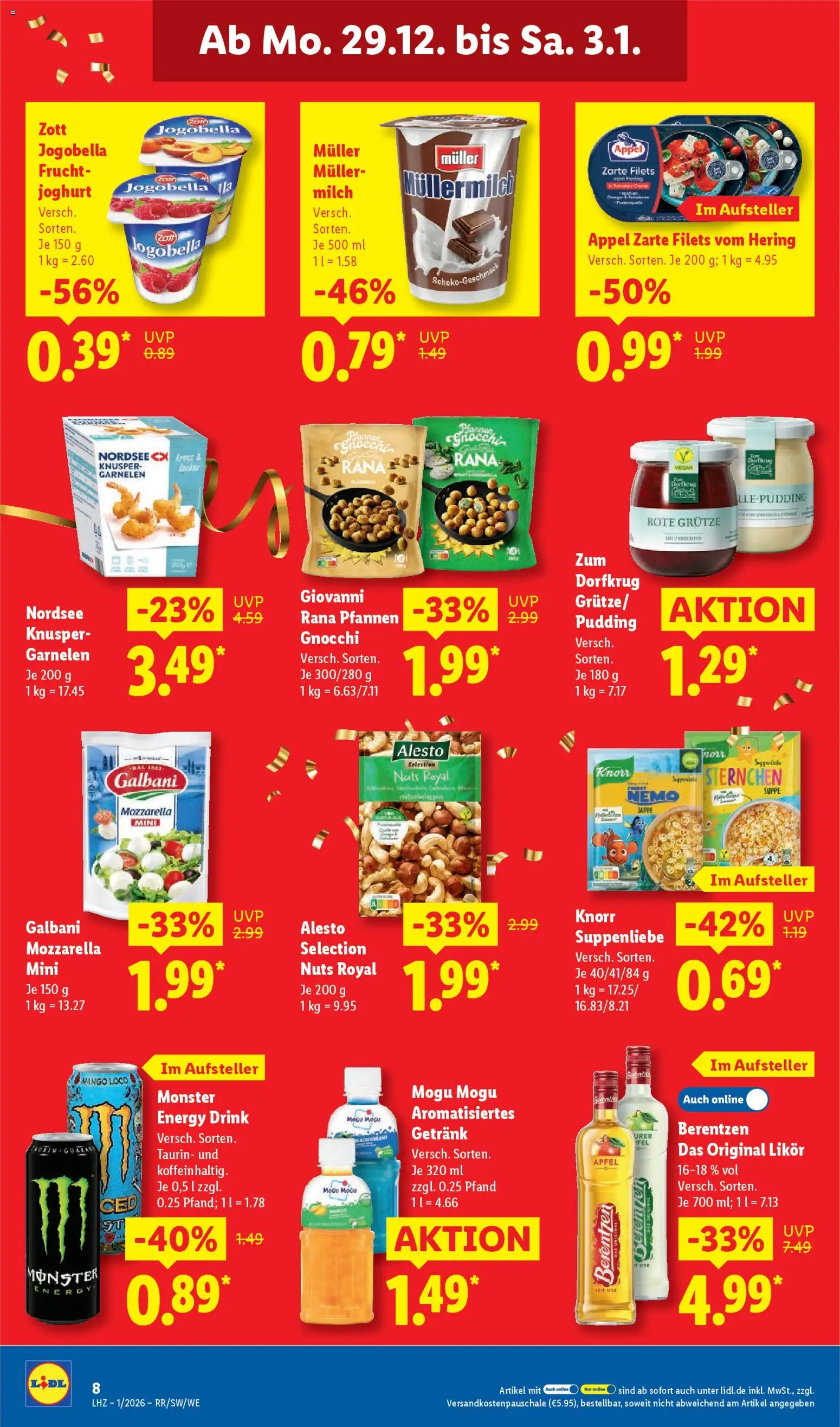 Lidl Prospekt Aarbergen – gültig ab 29.12.2025 | Seite: 16 | Produkte: Joghurt, Äpfel, Monster, Müllermilch