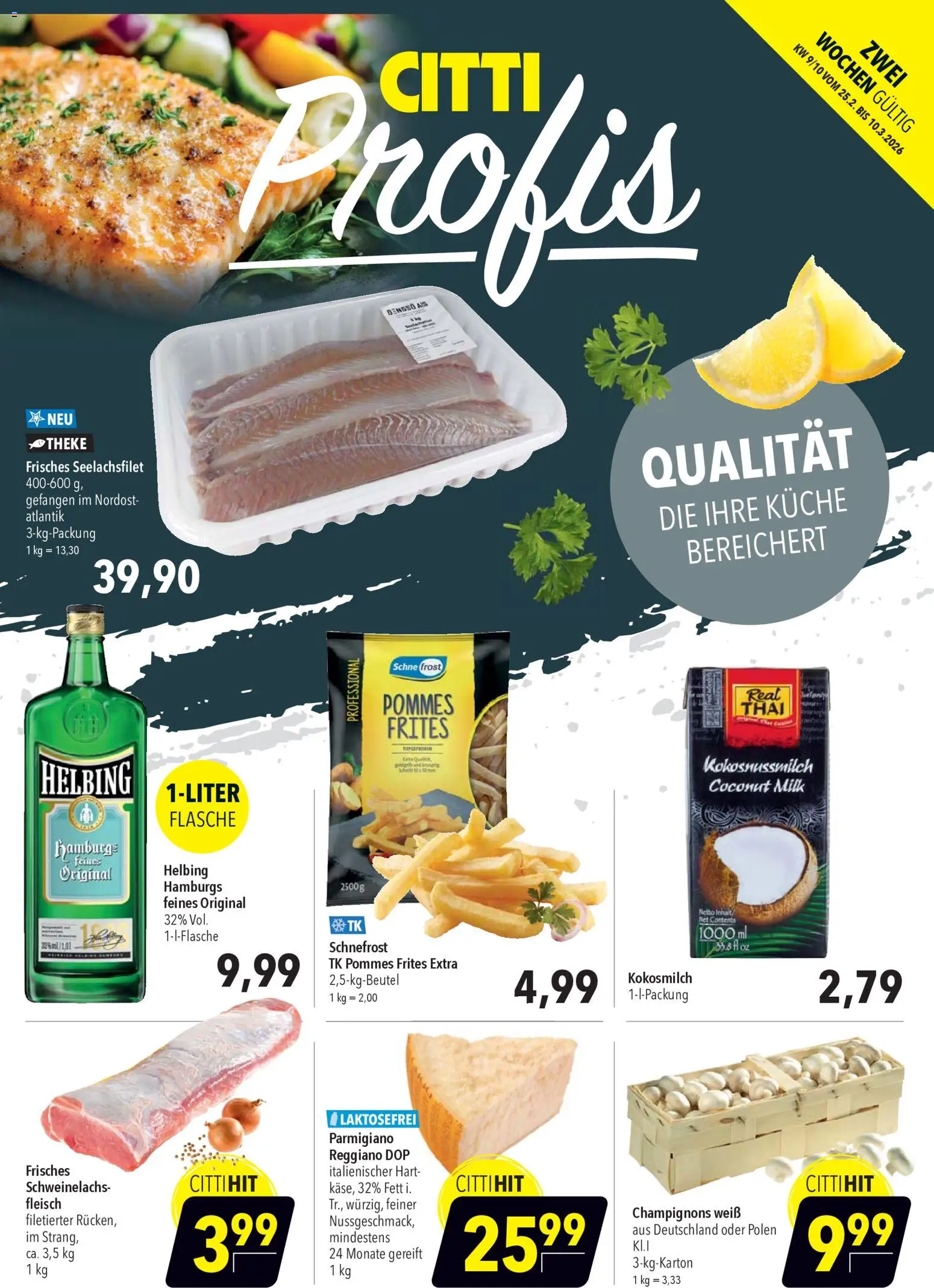 CITTI Markt Aktuelle Angebote für Profis – gültig ab 25.02.2026 | Seite: 1 | Produkte: Theke, Küche, Champignons, Fleisch