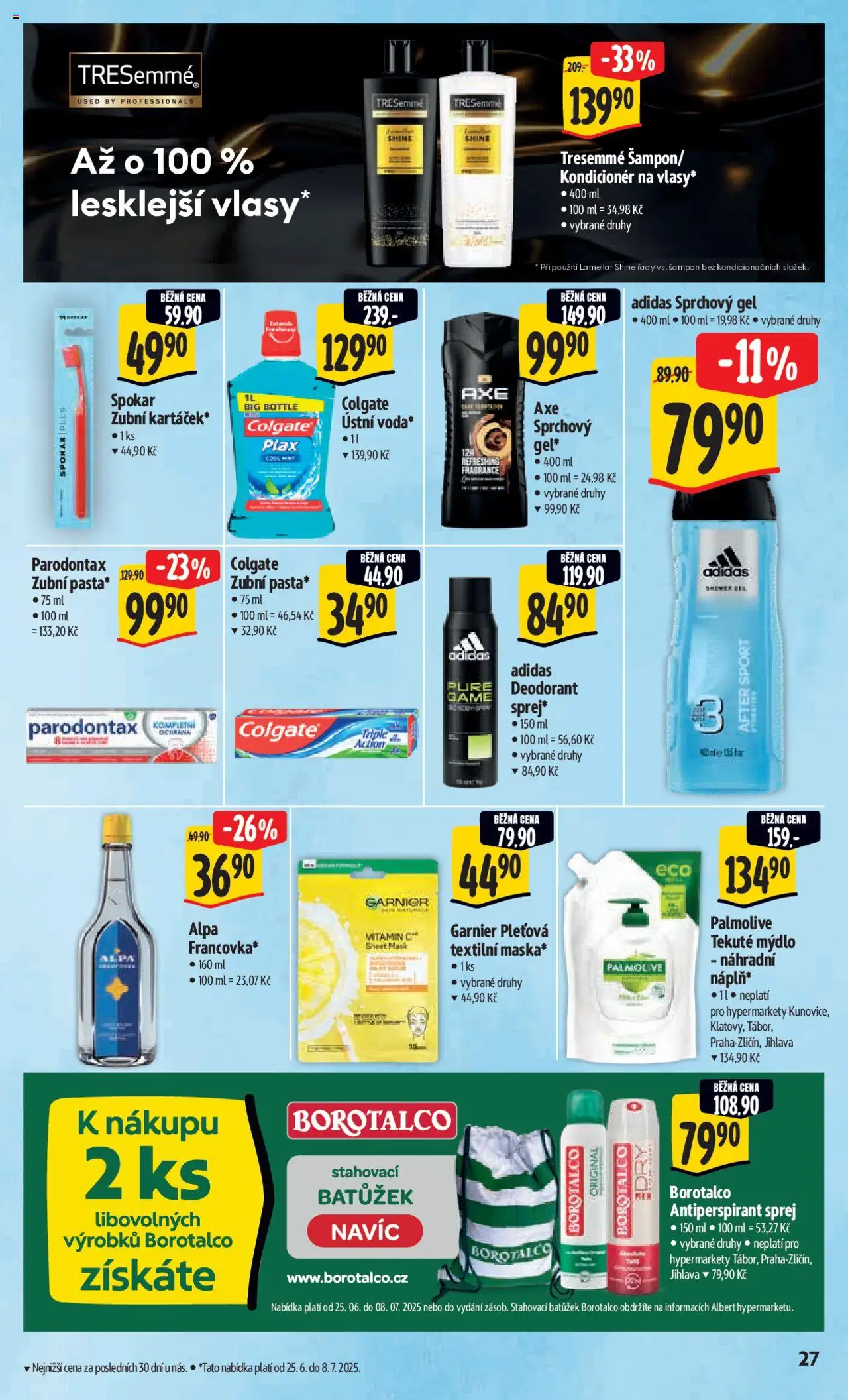 Albert leták - Hypermarket od 25.06.2025 | Strana: 36 | Produkty: Sprchový gel, Alpa, Borotalco, Šampon