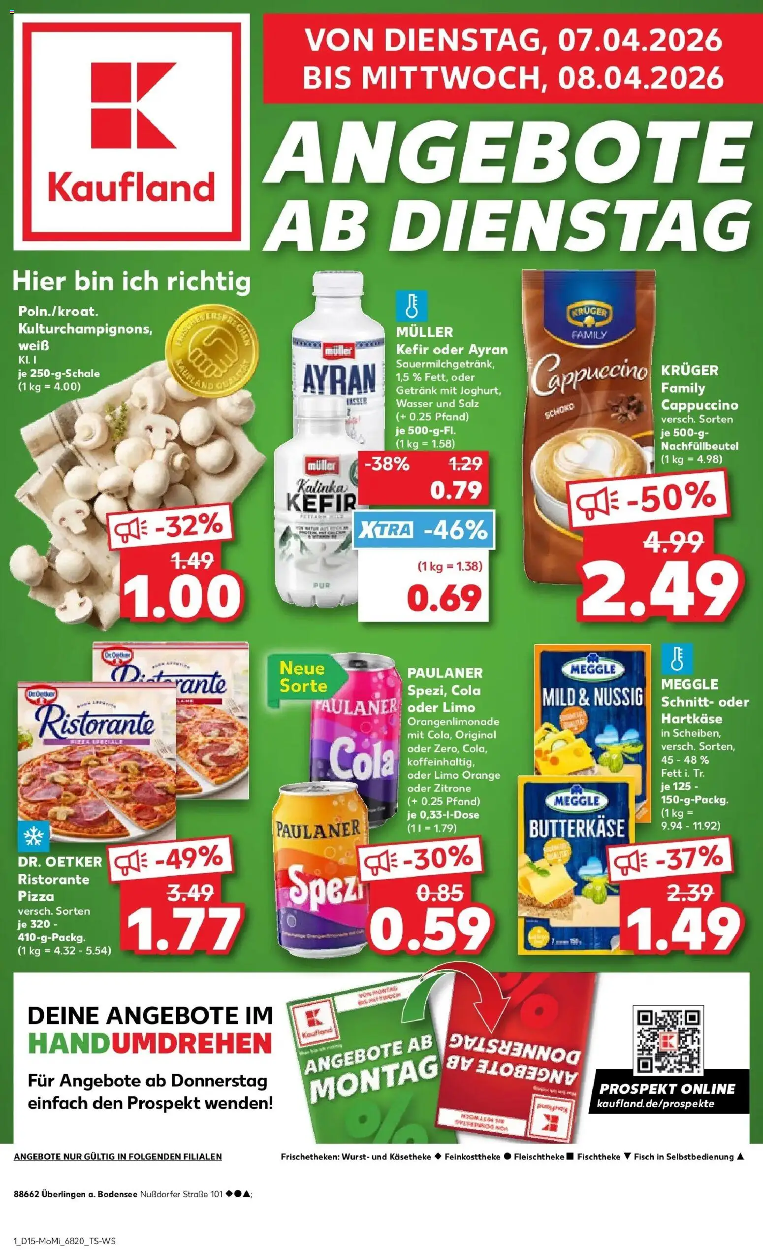 Kaufland Prospekt Überlingen	 – gültig ab 07.04.2026 | Seite: 1 | Produkte: Zitrone, Wurst, Pizza, Paulaner