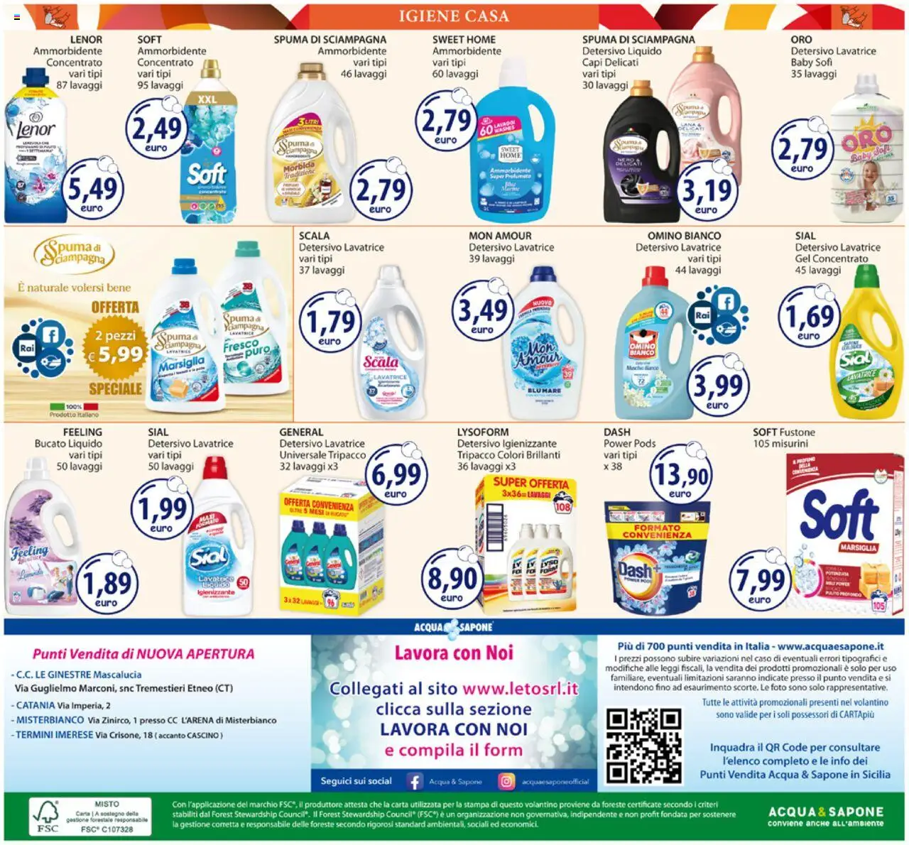 Volantino Acqua e Sapone del 11.08.2025 | Pagina: 20 | Prodotti: Sapone, Ammorbidente, Lavatrice, Scala
