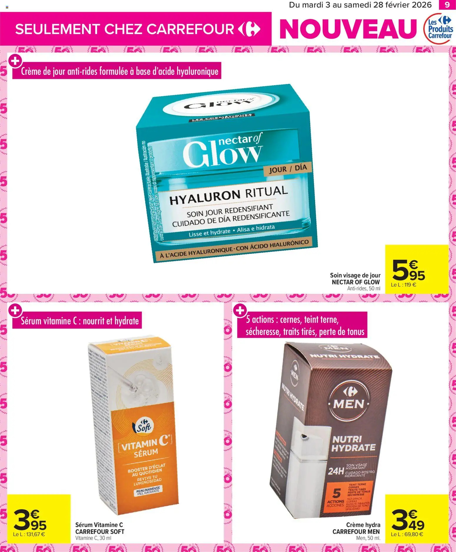 {H1} | Page: 9 | Produits: Base, Serum, Crème de jour, Crème