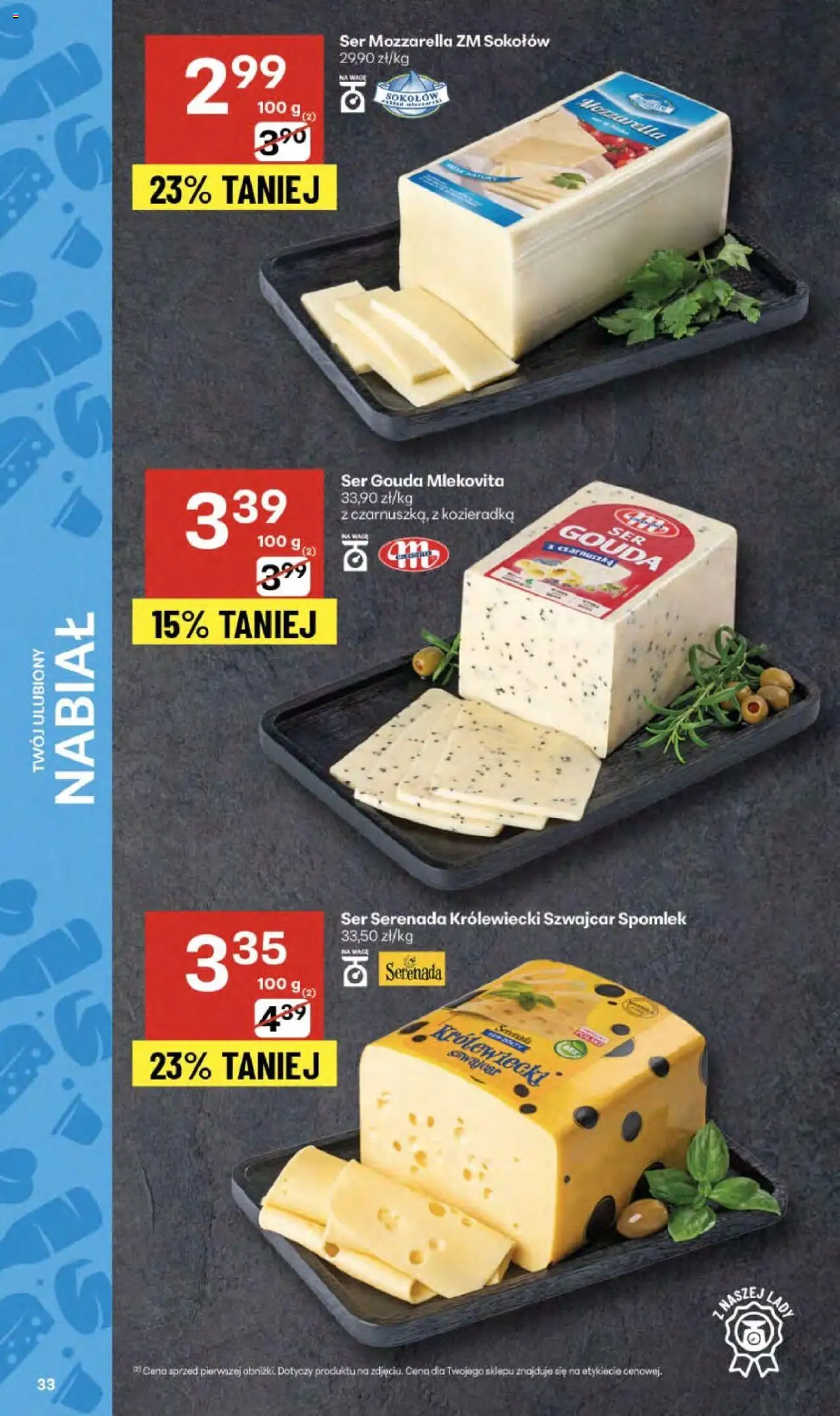 Delikatesy Centrum Gazetka od 09.10.2025 | Strona: 33 | Produkty: Czarnuszka, Ser, Mozzarella, Ser gouda
