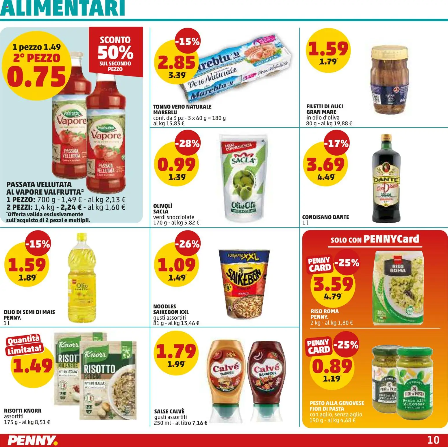 Volantino PENNY del 02.01.2026 | Pagina: 10 | Prodotti: Aglio, Pasta, Tonno, Mais