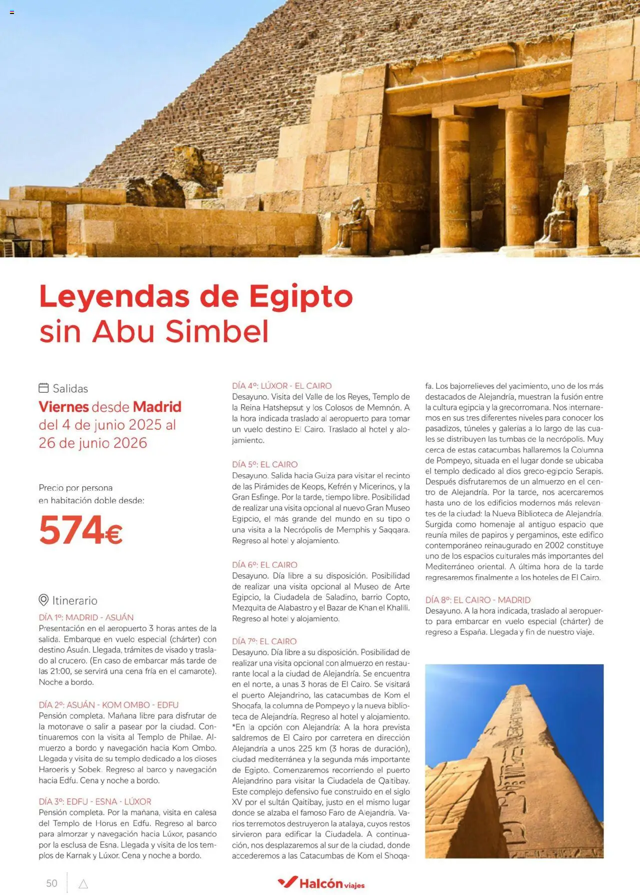 Halcón Viajes Egipto │ válido desde el 01.07.2025 | Página: 50 | Productos: Navegación, Biblioteca