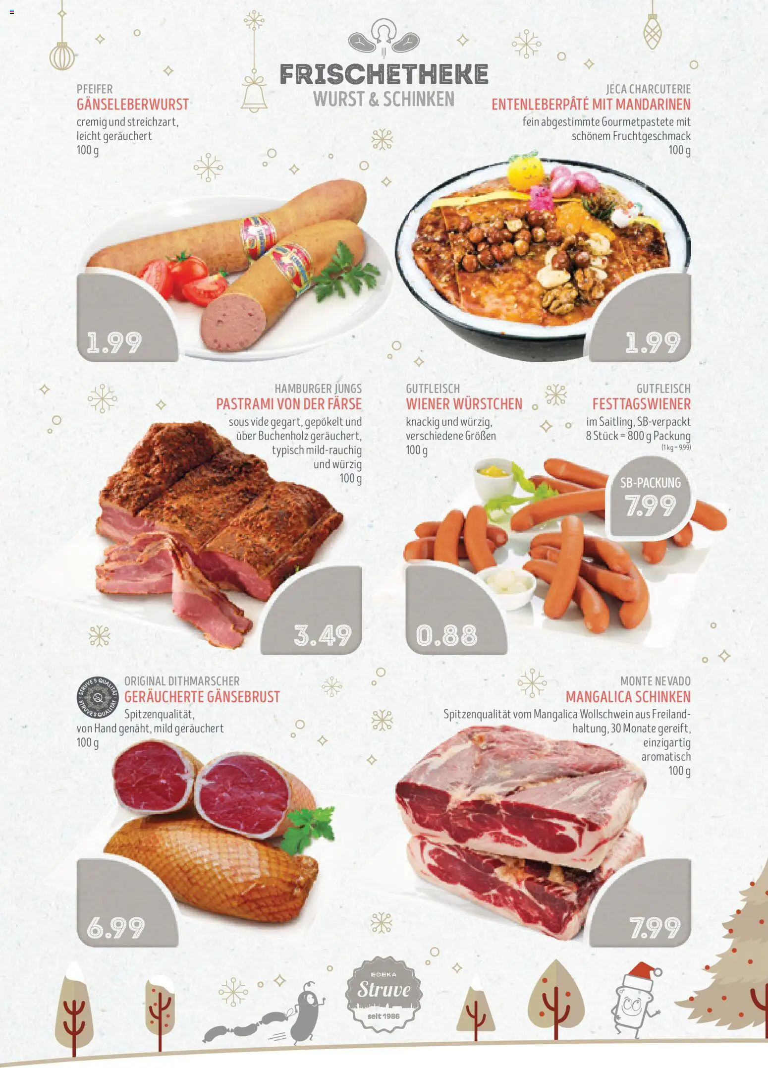 Edeka Struve Prospekt 	 – gültig ab 22.12.2025 | Seite: 6 | Produkte: Wiener wurstchen, Mandarinen, Wurst, Schinken