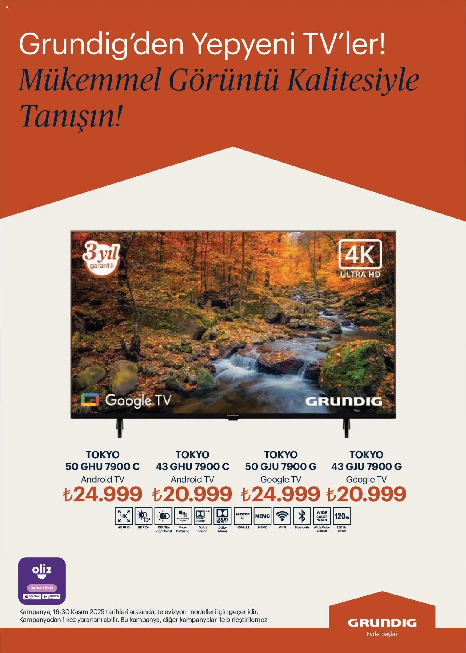 Arçelik Katalog - 16.11.2025 tarihinden itibaren geçerlidir | Sayfa: 100 | Ürünler: TV, Televizyon
