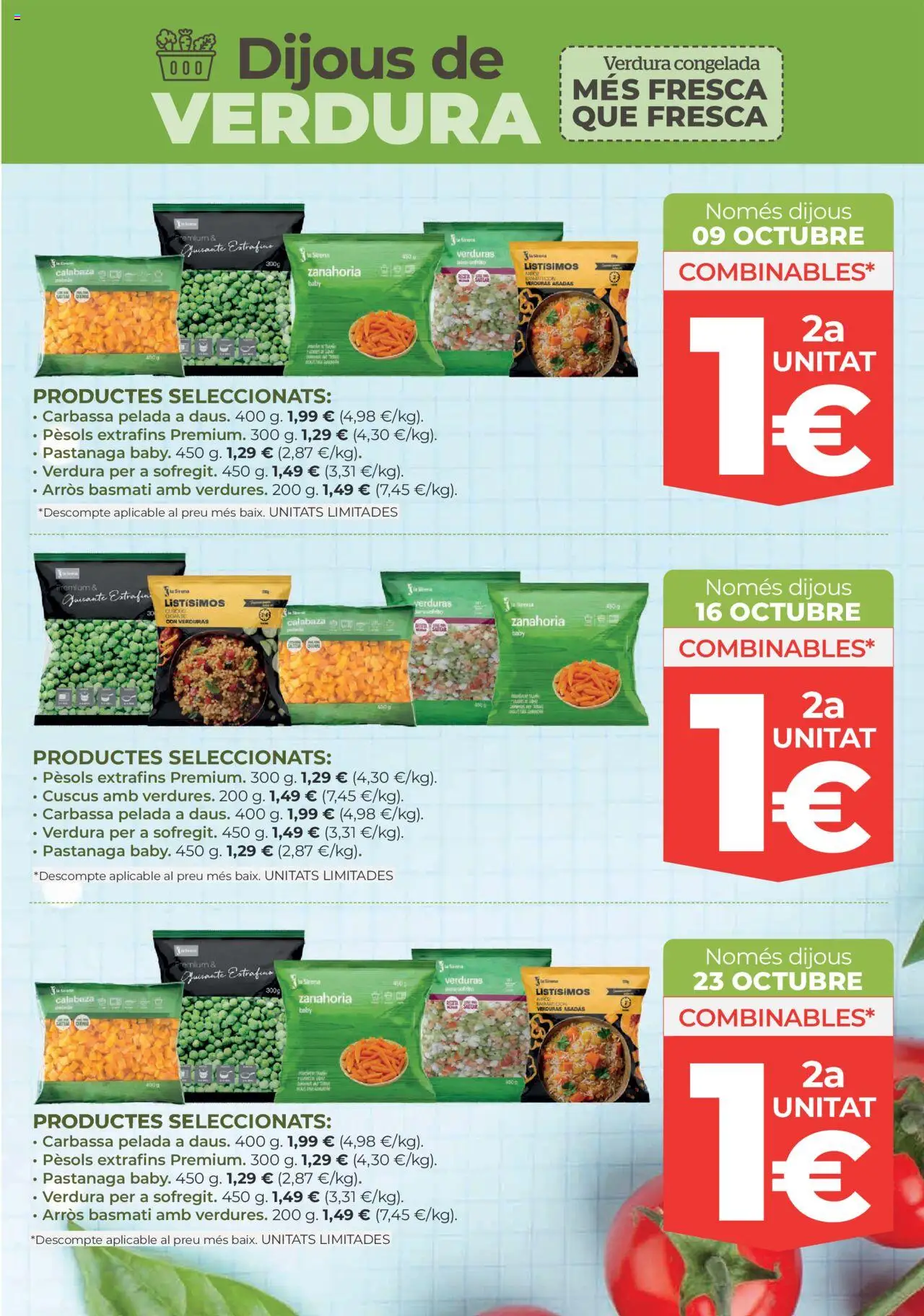 La Sirena - Cataluña │ válido desde el 09.10.2025 | Página: 9 | Productos: Πράσινο τσάι, Zanahoria