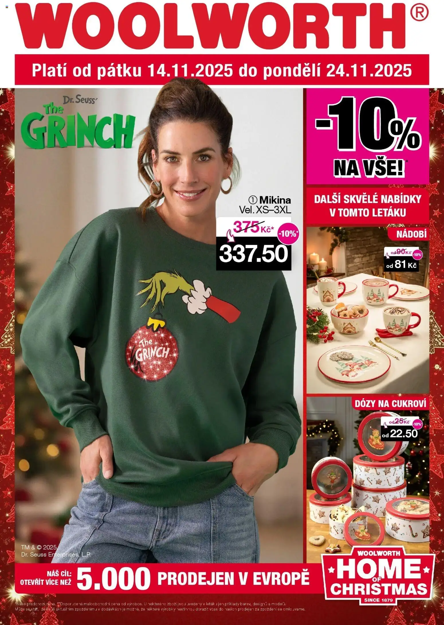 Woolworth leták od 14.11.2025 | Strana: 1 | Produkty: Dózy, Mikina, Nádobí, Cukroví