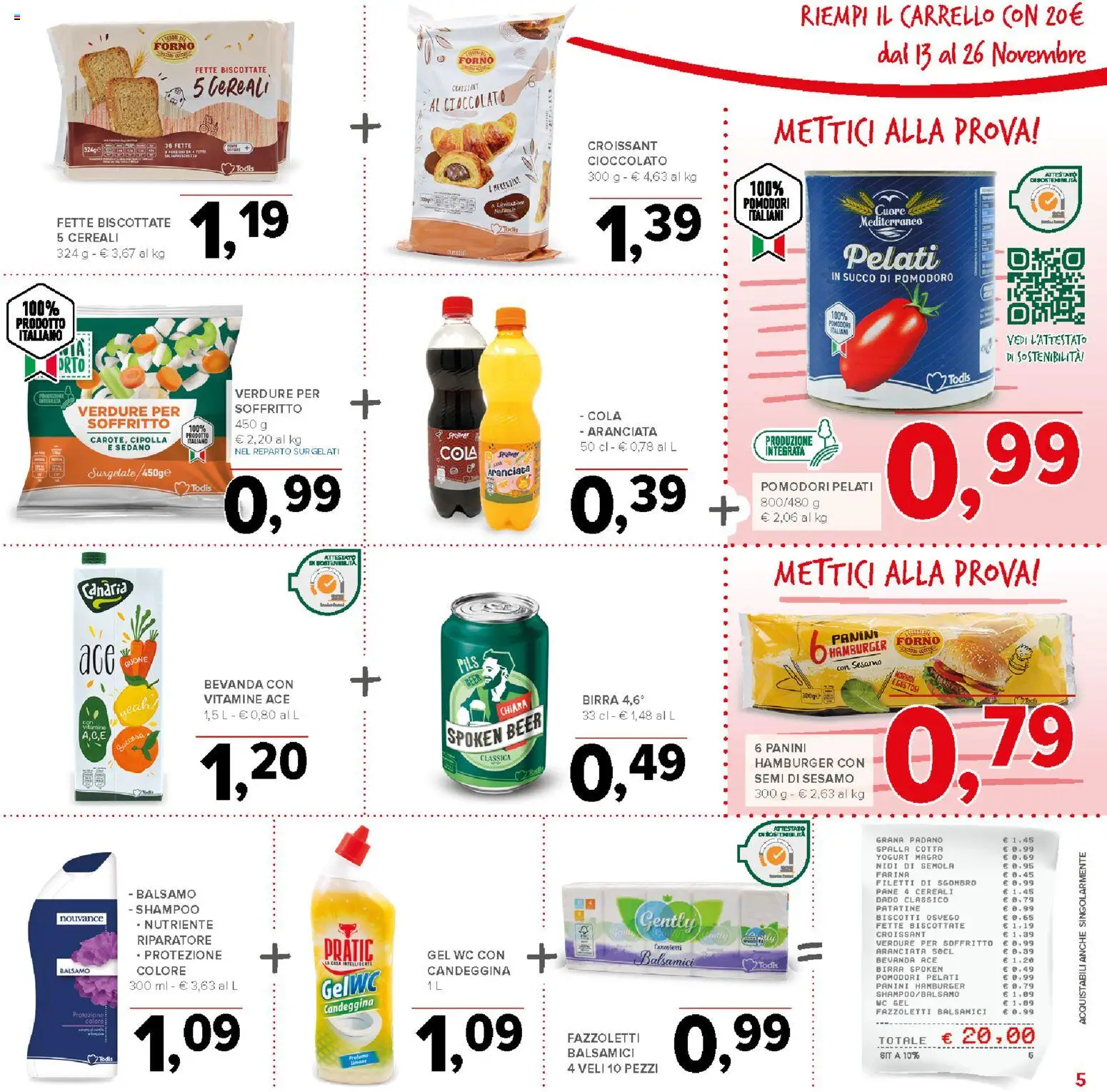 Volantino Todis del 13.11.2025 | Pagina: 5 | Prodotti: Balsamo, Birra, Fazzoletti, WC