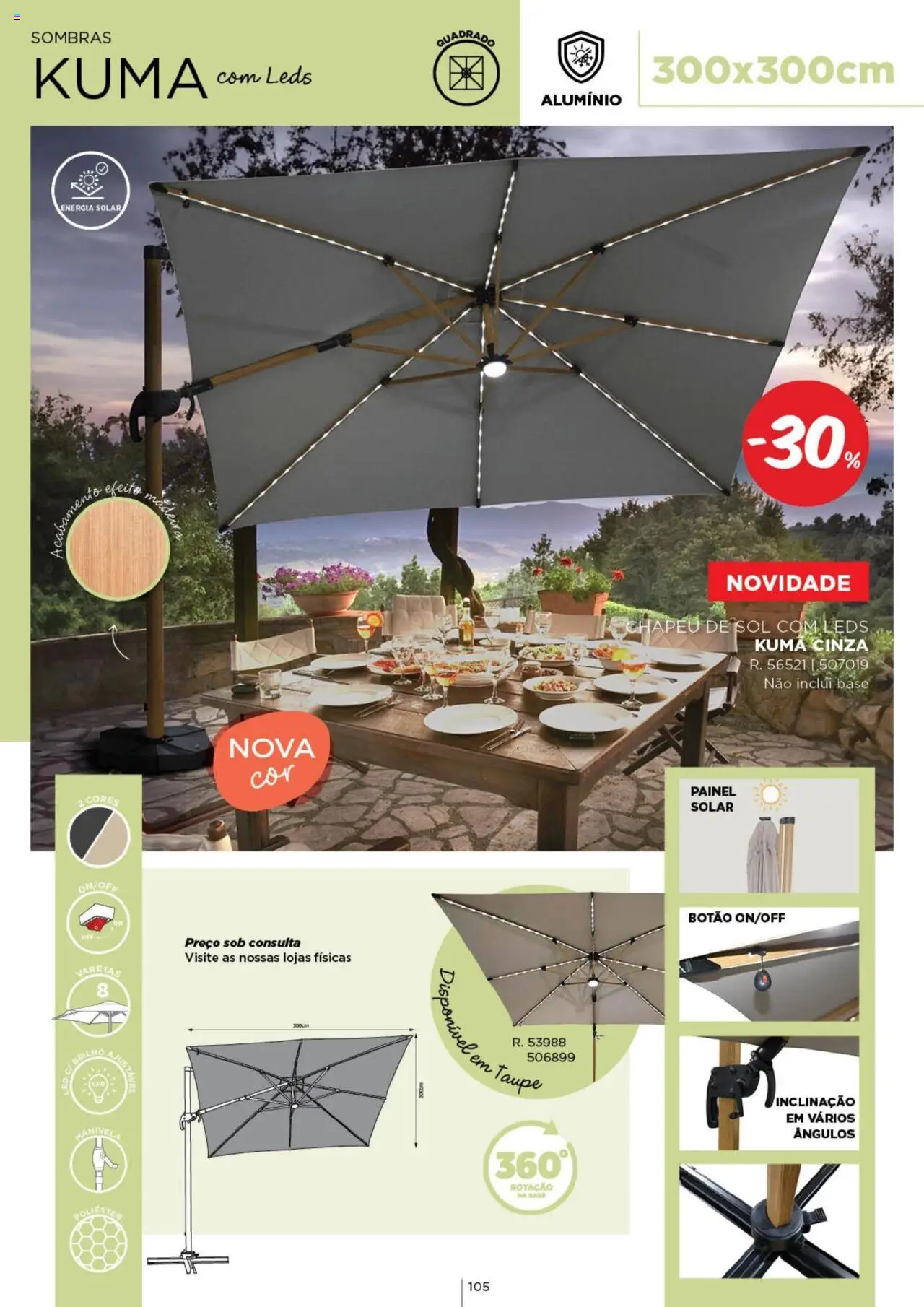 Espaço Casa - Catálogo  Ec Ar Livre  2025 │ válido de 04.03.2025 | Página: 105 | Produtos: Chapéu, Base, Sombras